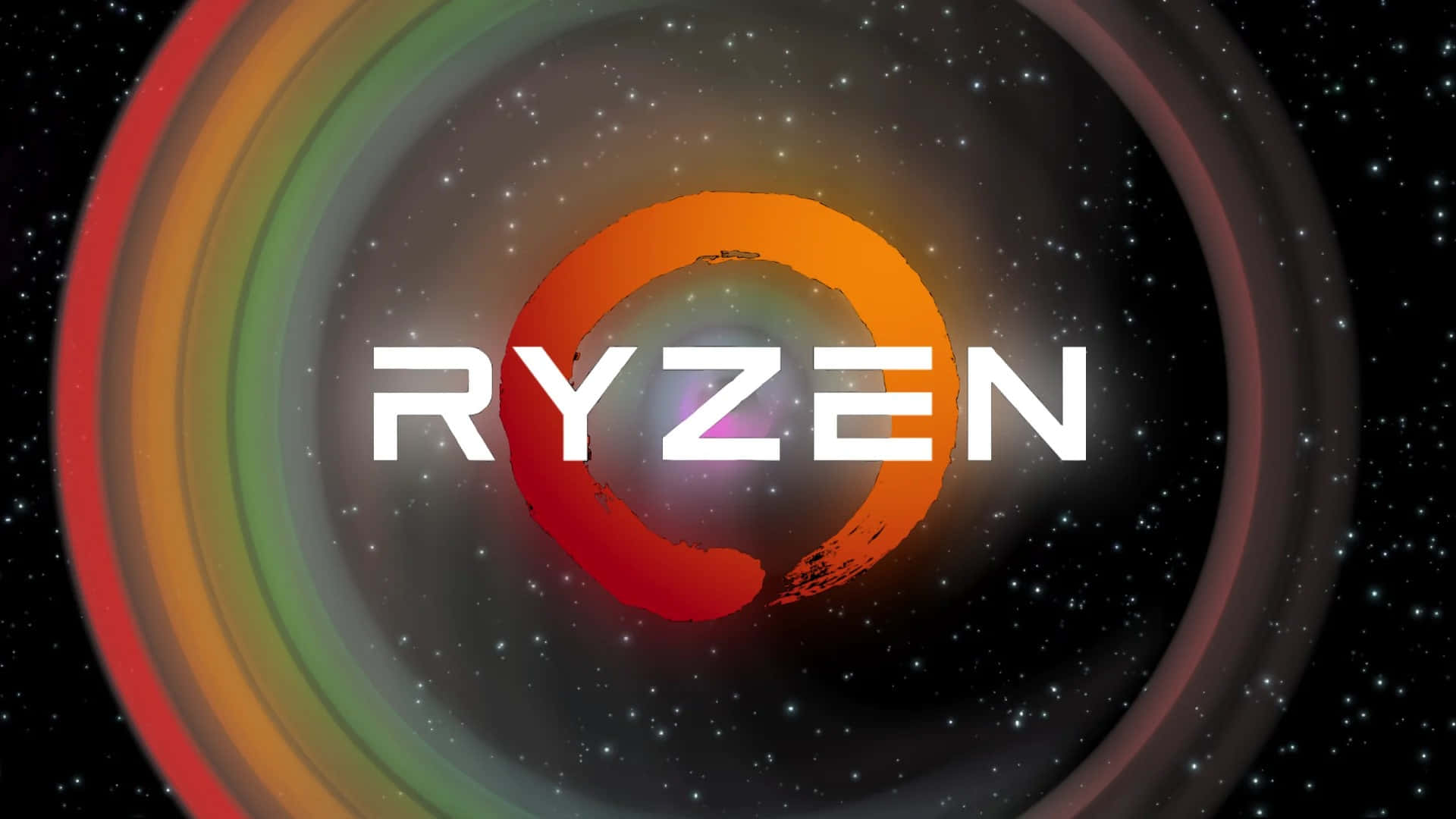 1920x1080 Descargar fondos de Logo De Ryzen En Fondo Espacial