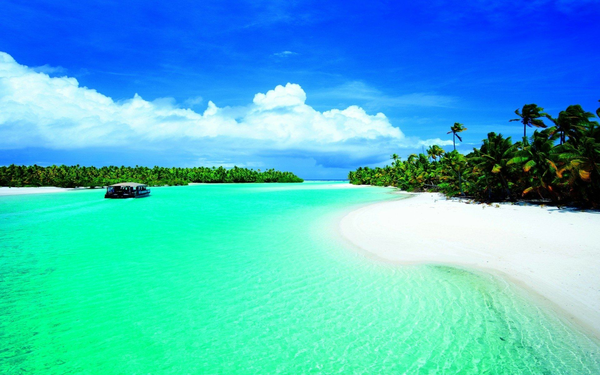 1920x1200 Tropical Turquoise Lagoon: Stunning HD Beach & Ocean Paradise Wallpaperx1200