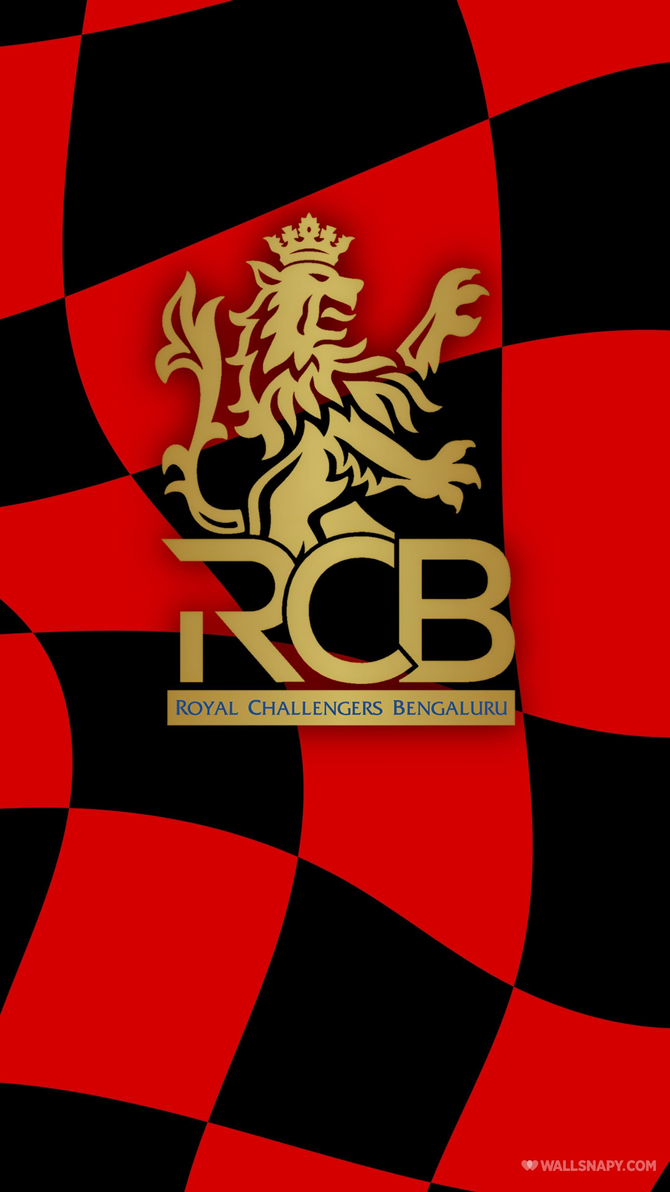 2160x3840 Rcb royal challengers bengaluru minimal checked flag design 4k pc wallpaper