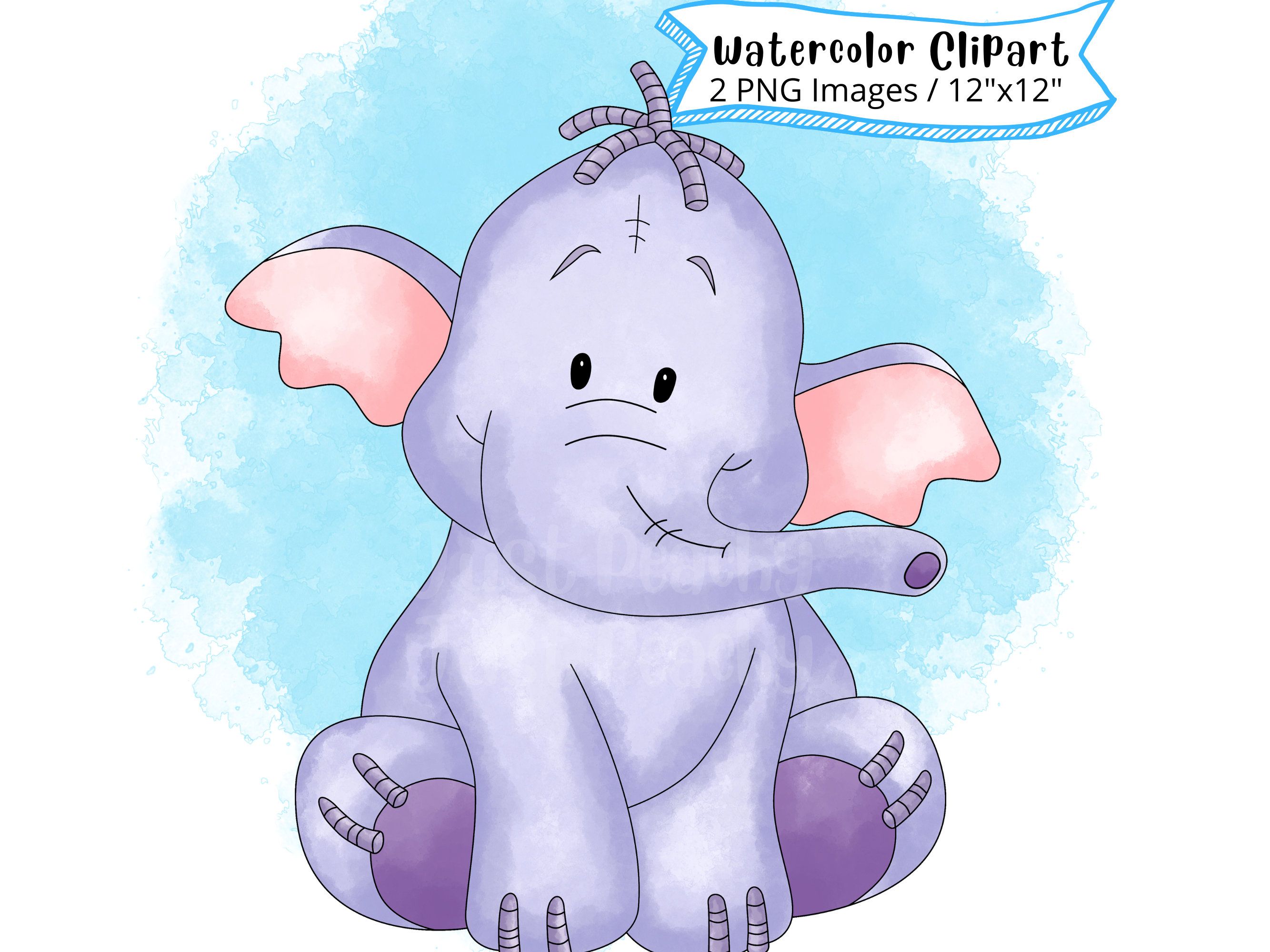 2667x2000 Heffalump Watercolor Clipart: Winnie the Pooh Cartoon (PNG)