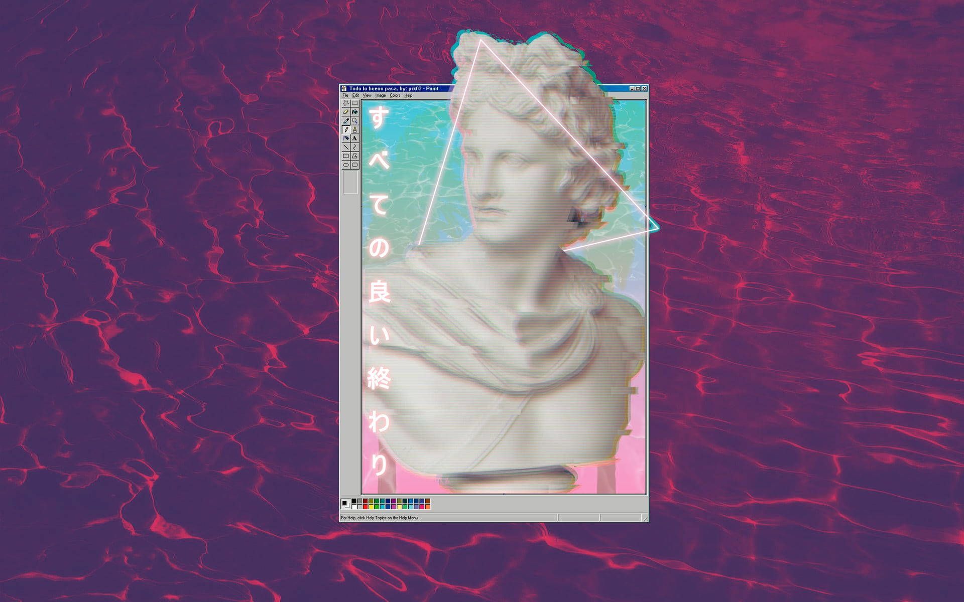 1920x1200 Download Apollo Bust Vaporwave Desktop Wallpaper