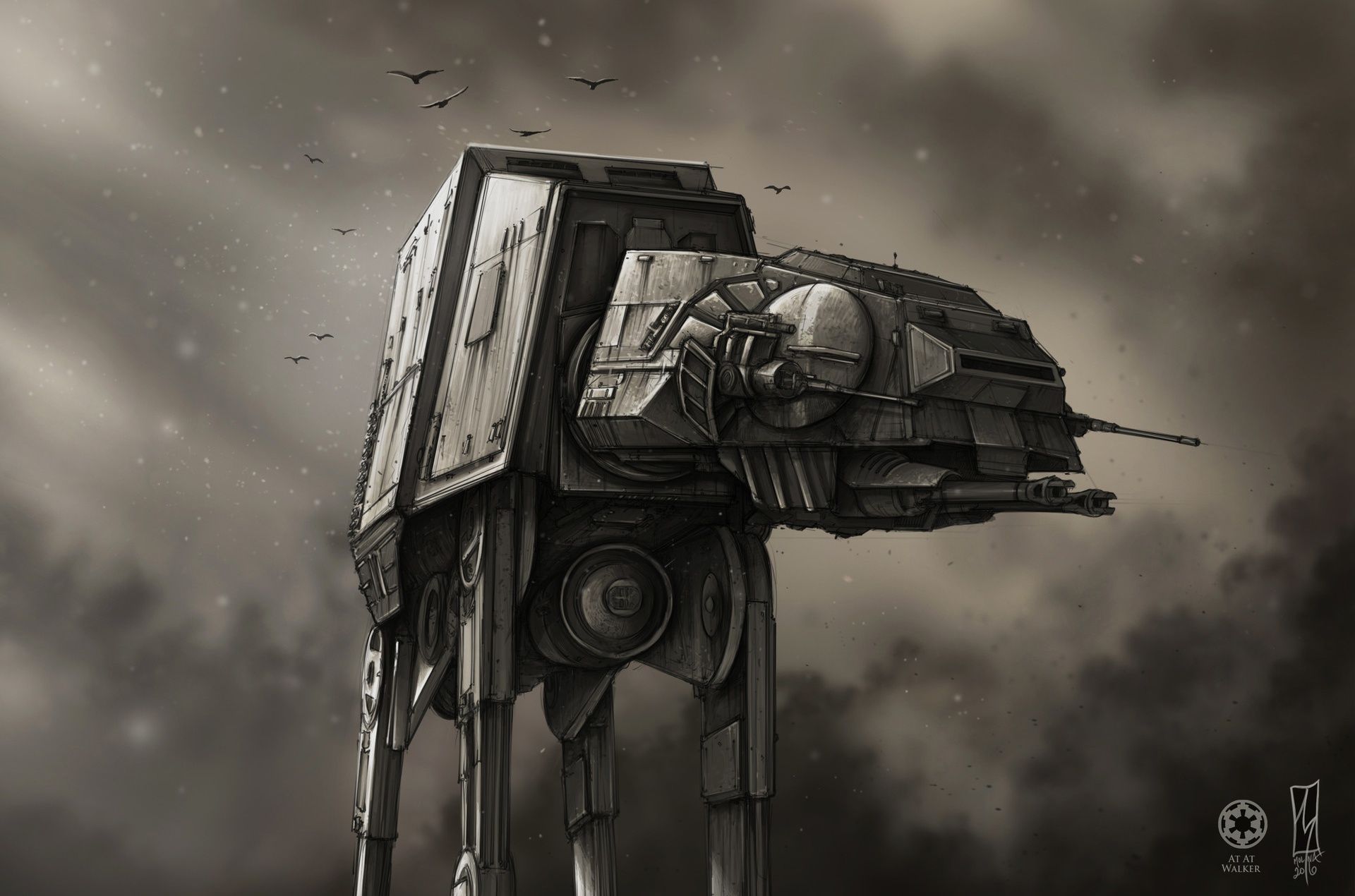 1920x1270 Wallpaper Star Wars, Art, Fanart, AT AT, StarWars, AT AT Walker, By Shane Molina, Shane Molina For Mobile And Desktop, Section арт, Resolution 1920x1270