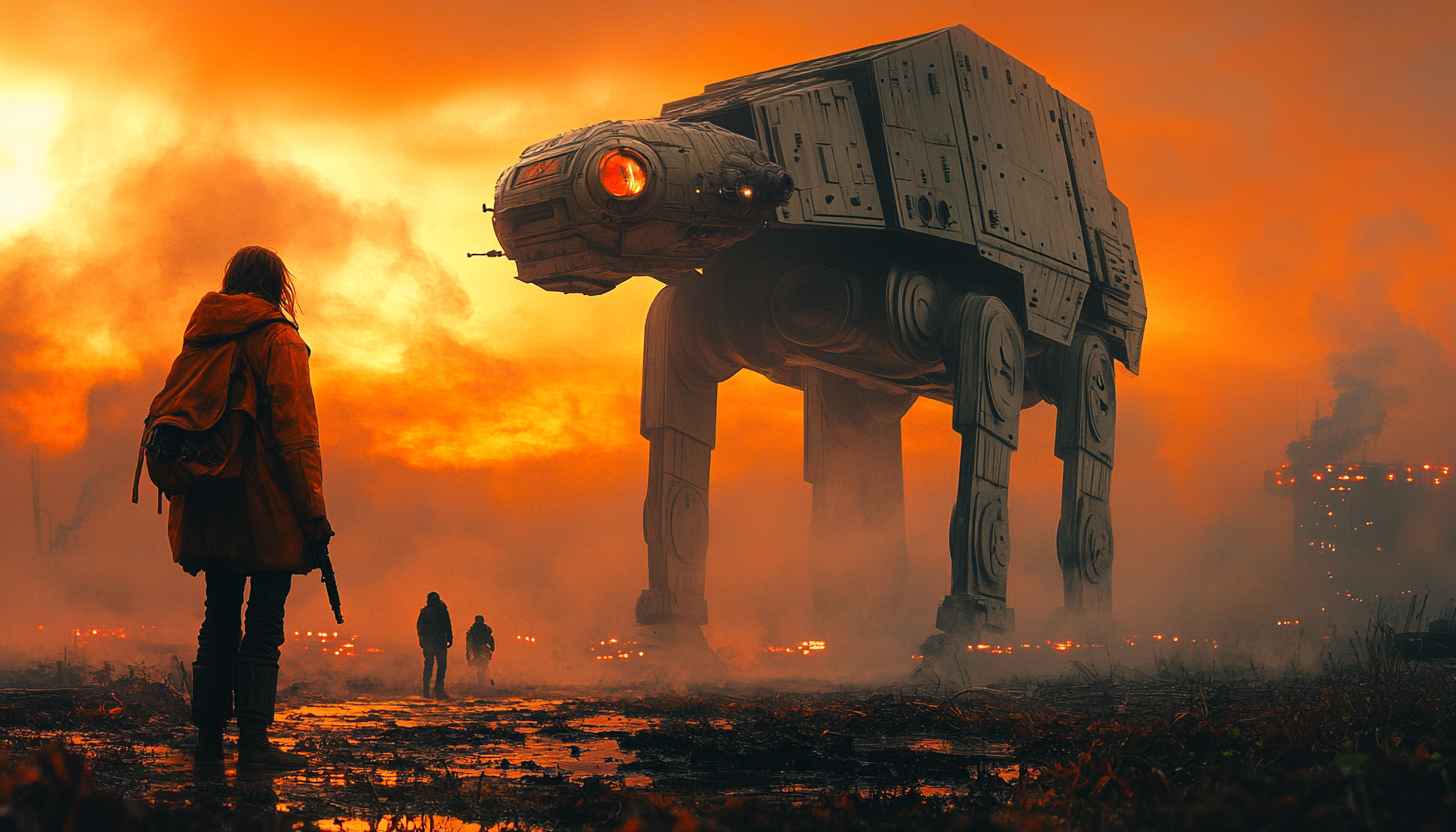 1456x832 Star Wars AT AT Walker Cinematic Scene Wallpaper