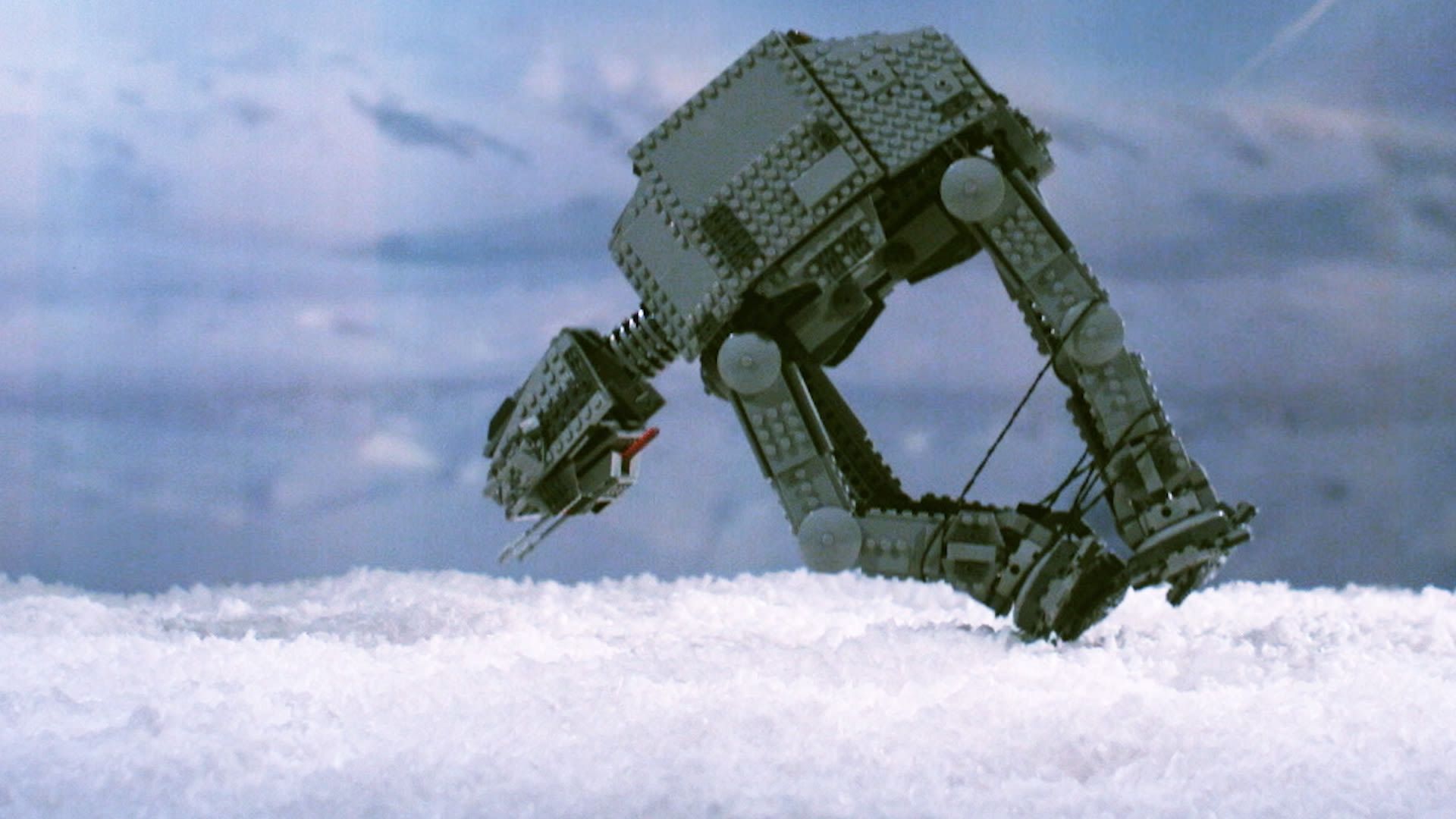 1920x1080 Star Wars Lego AT AT Takes An Epic Fall