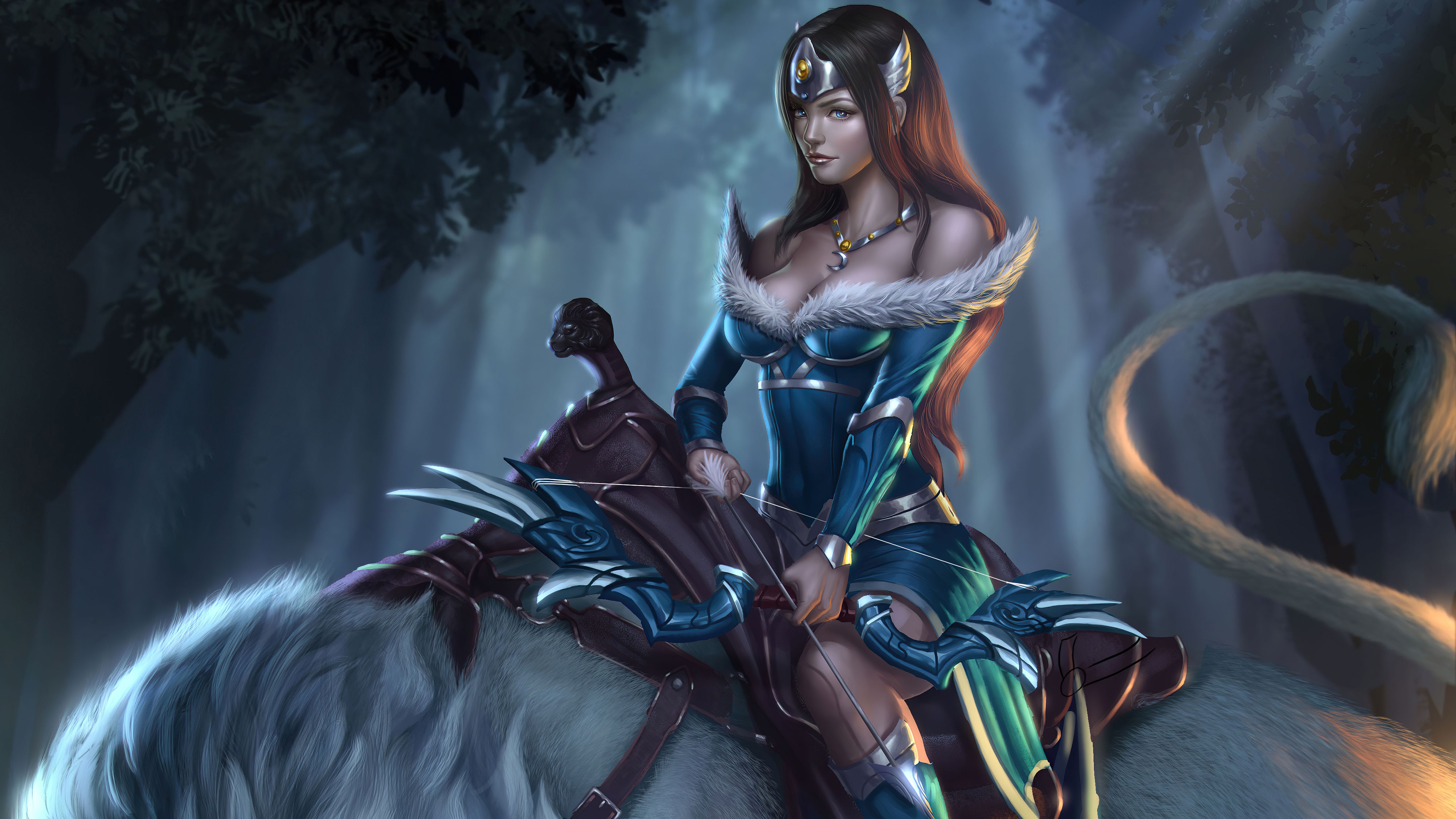 5120x2880 Download Woman Warrior Mirana (Dota 2) Video Game DotA 2 4k Ultra HD Wallpaperx2880