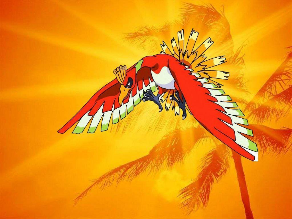 1024x768 Moltres, Latias, Flareon, And Espeon VS Ho Oh