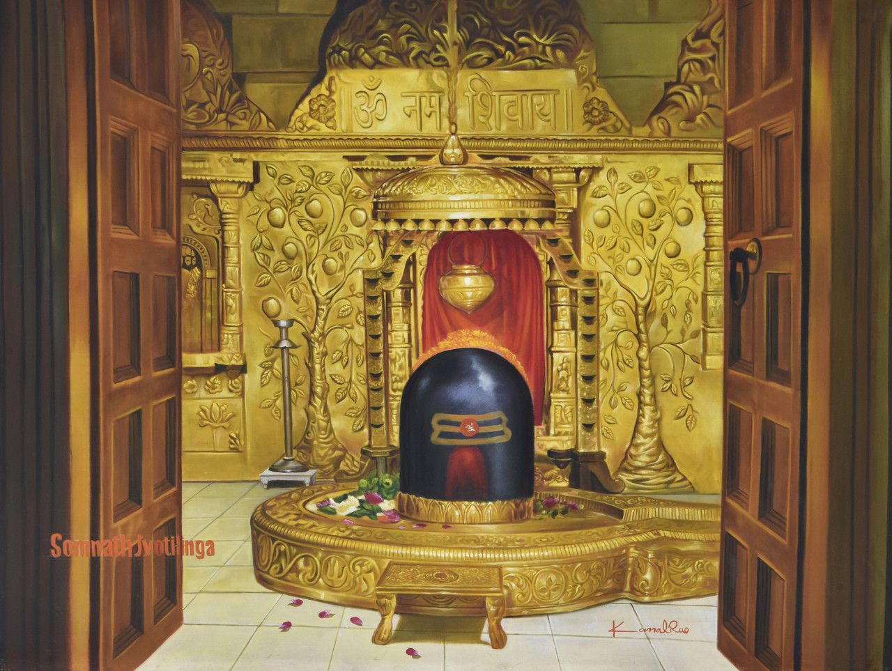 1280x963 Buy Shree Somnath Jyotirlinga, Spiritual, Traditional Painting Online