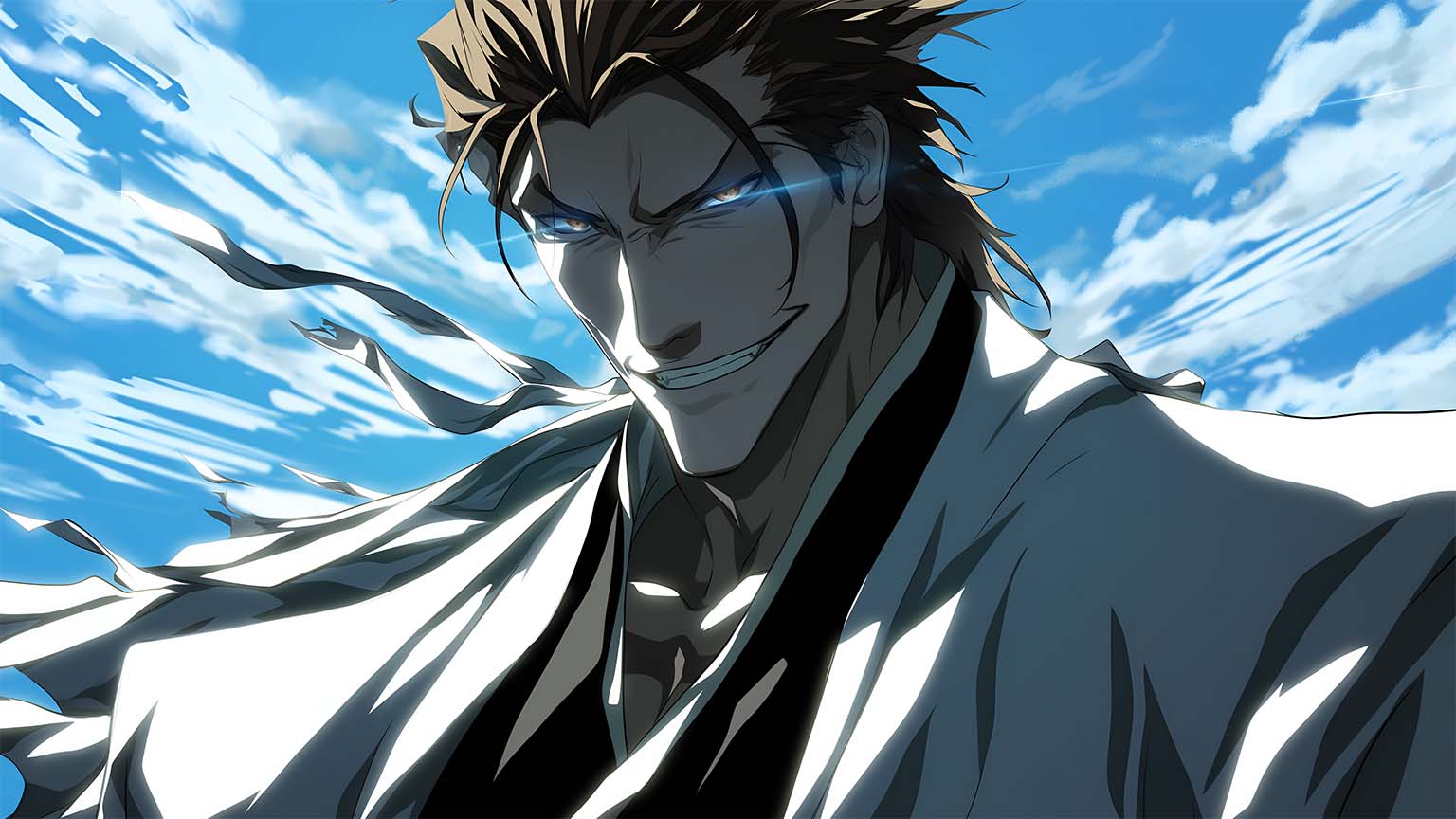 1536x864 Aizen Sosuke Godlike Aura Bleach Desktop Wallpaper 4K