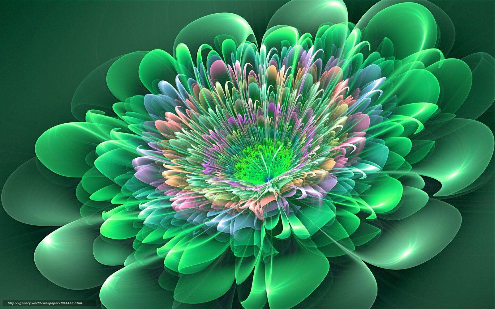 1600x1000 Download wallpaper cyber flower, abstraction, 3D, art free desktop