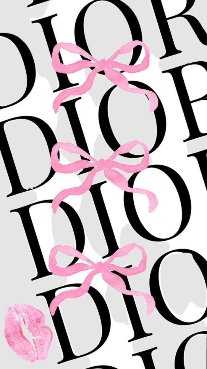700x1244 Dior Inspired Pink Bow Wallpaper for iPhone & iPad