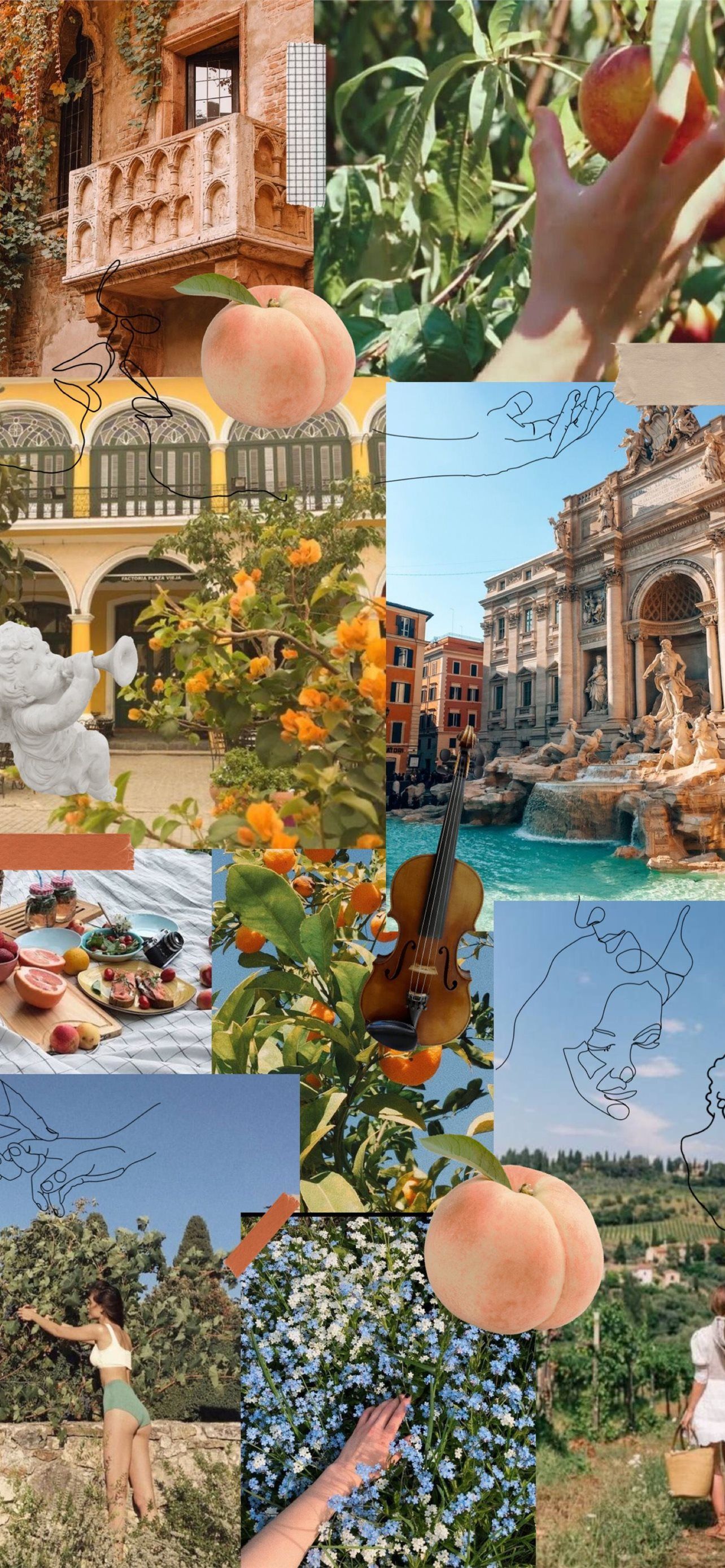 1284x2778 italy collage iPhone Wallpaper Free Download