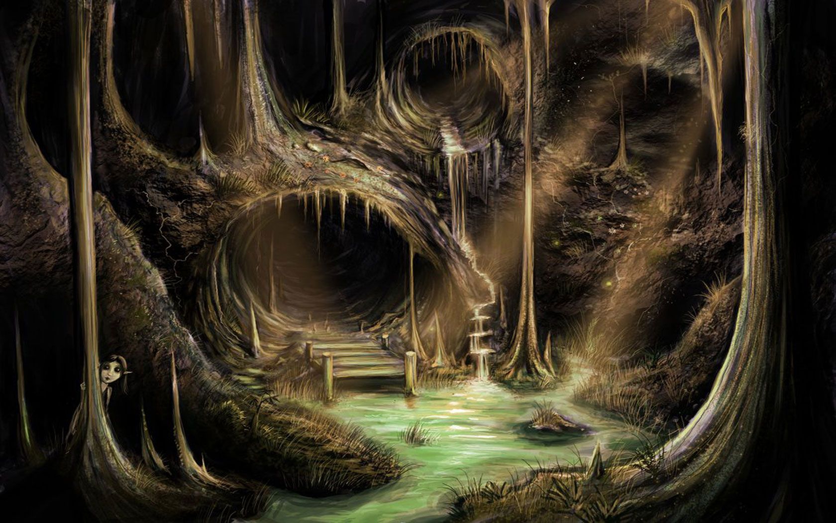 1680x1050 Fantasy Cave Wallpaper