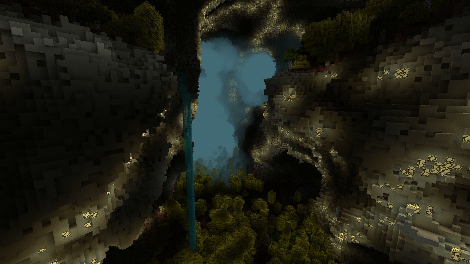 1920x1080 Stunning Minecraft HD Wallpaper: A Majestic Underground Scenex1080
