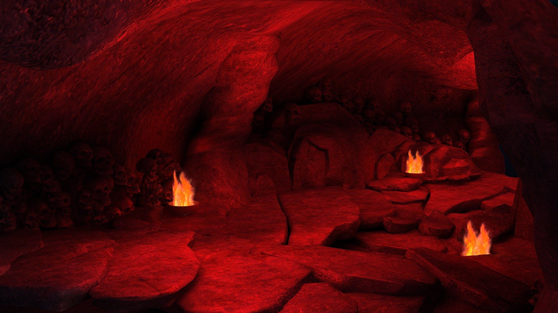1920x1080 Skull Cave Tunnel Mine Modular Kit Environment Rock Terrain Horror Scary 3D Model