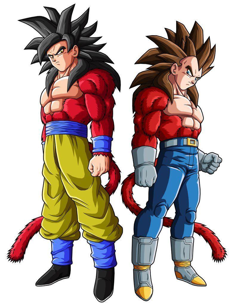778x1026 Goku SSJ4 and Vegeta SSJ4