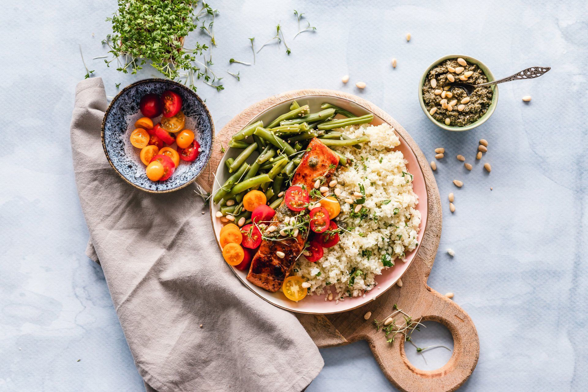 1920x1280 Download Vegetable Plate Tomato Rice Food Meal 4k Ultra HD Wallpaperx3324