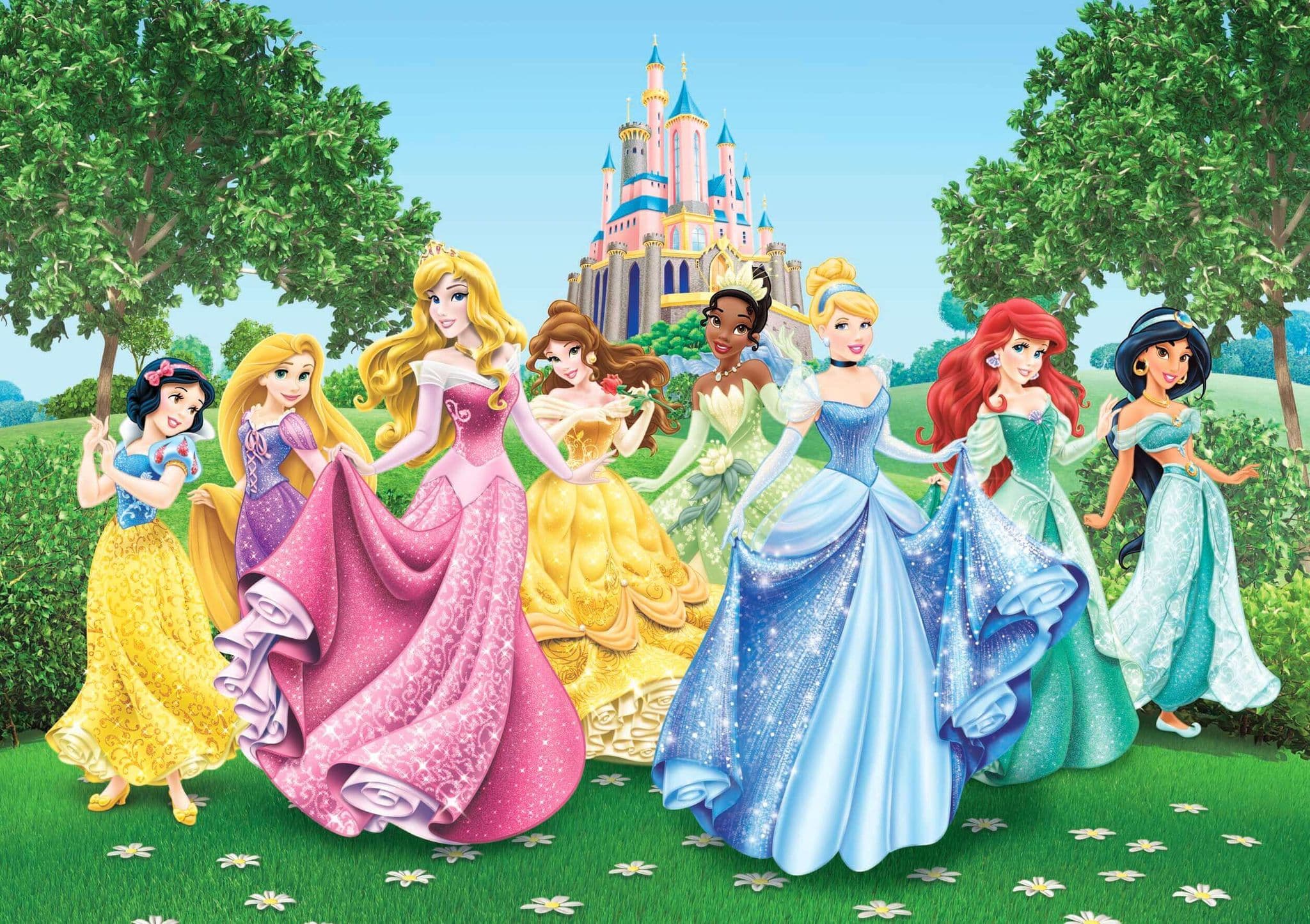 2048x1445 Girls bedroom Wall Mural decor wallpaper 141x100 inch Disney Characters Princess