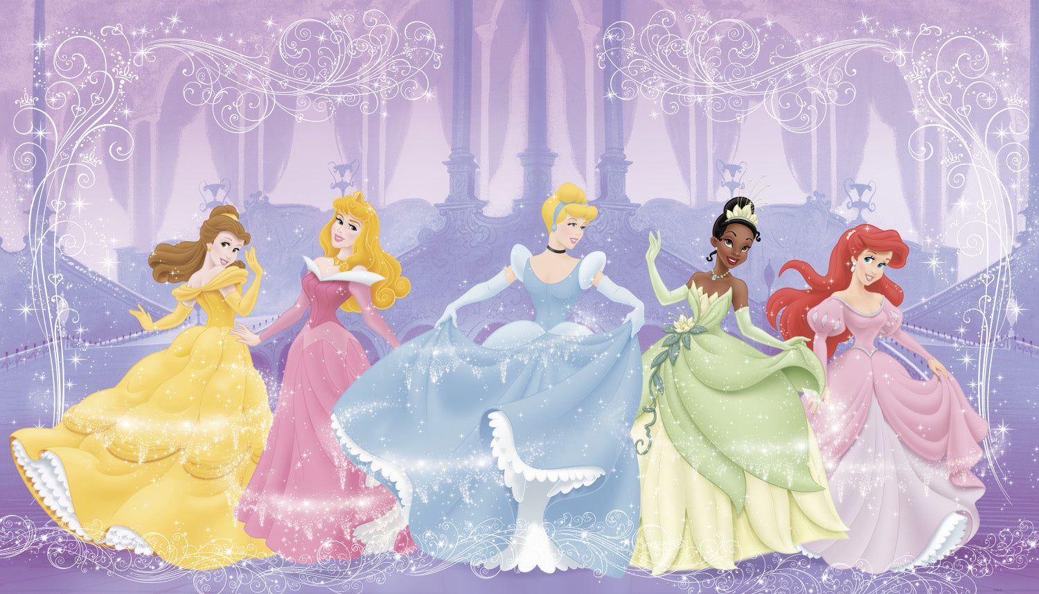 1500x857 Disney Perfect Princesses Prepasted Wall Mural 10.5'W x 6'H
