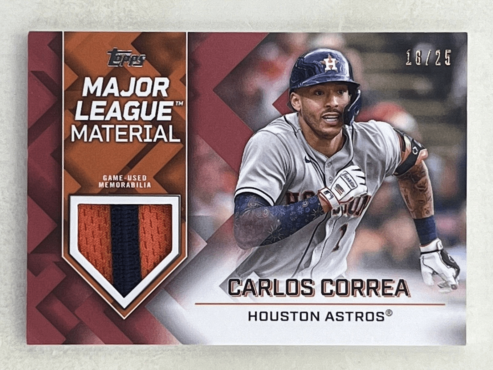 1600x1200 Carlos Correa 2022 Topps Series 1 Major League Material Red /25 #MLM CC Astros