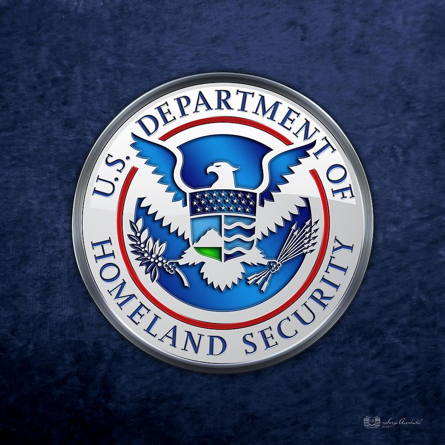 900x900 Department of Homeland Security H S Emblem on Blue Velvet