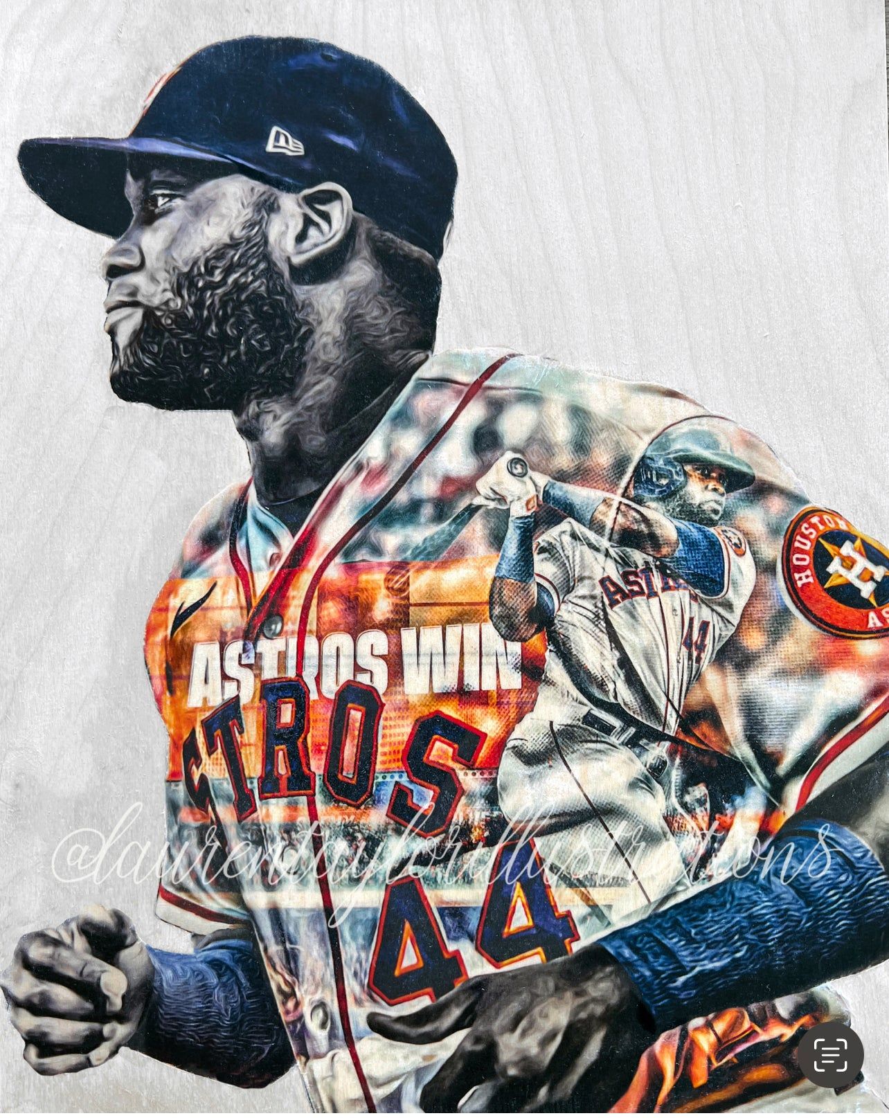1284x1615 El Grande” (Yordan Alvarez) Houston Astros 1 Original On Wood