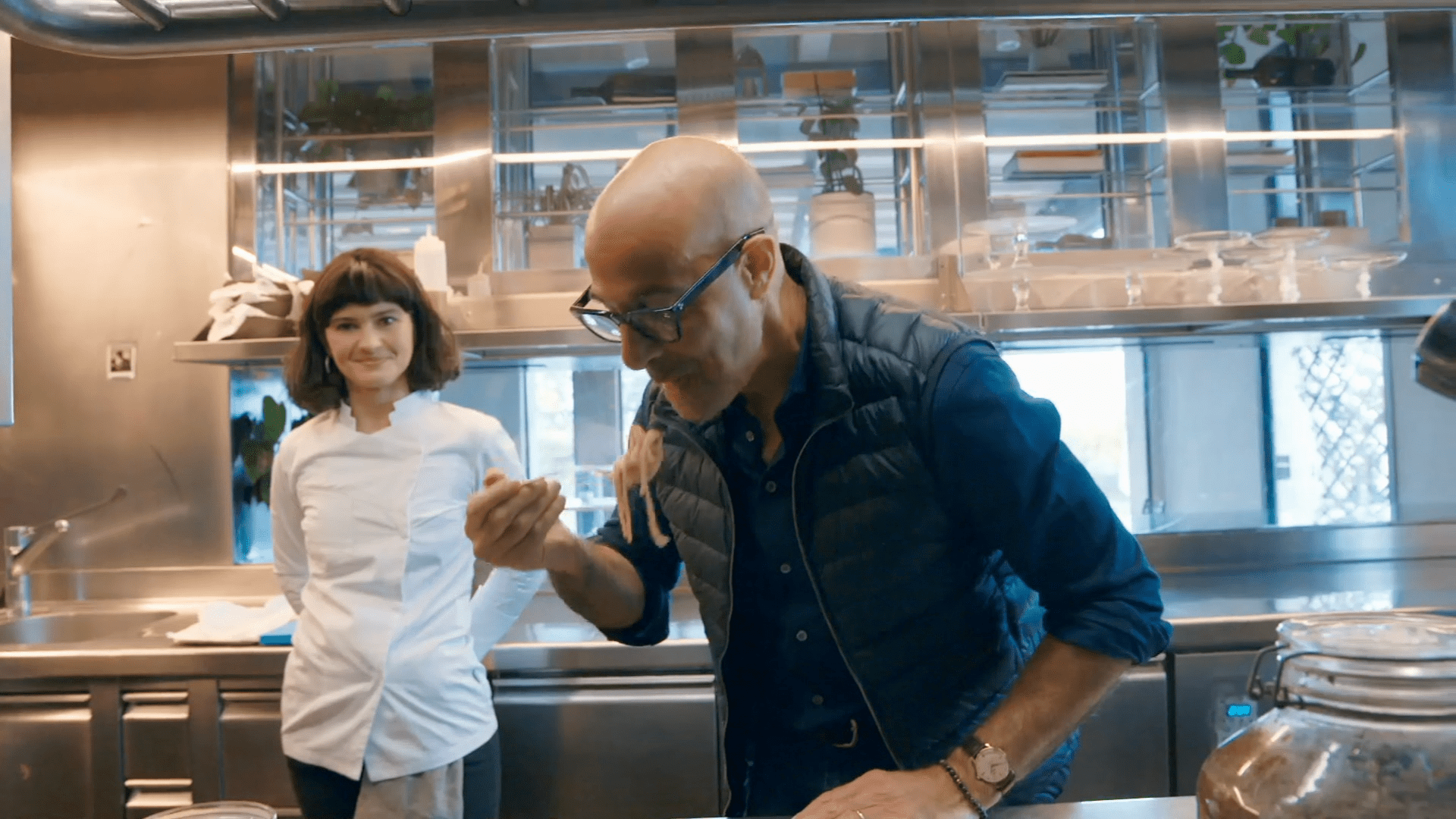 1920x1080 Pasta with gold: Tucci raves of 'perfectly balanced' dish