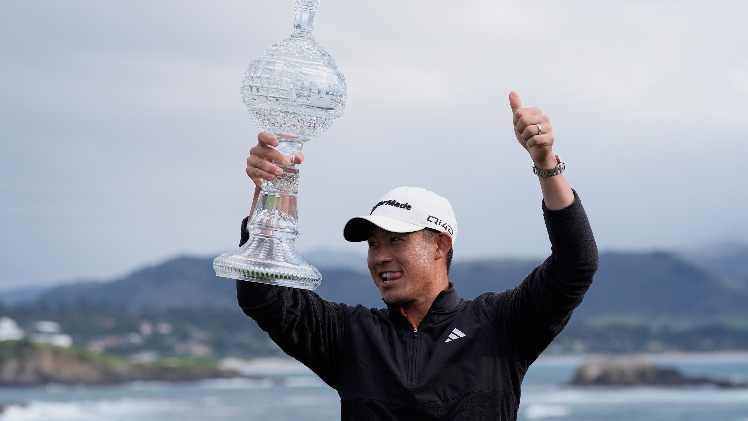 2560x1440 Collin Morikawa Birdies The 18th To Win Pebble Beach And End More Than 2 Year Drought