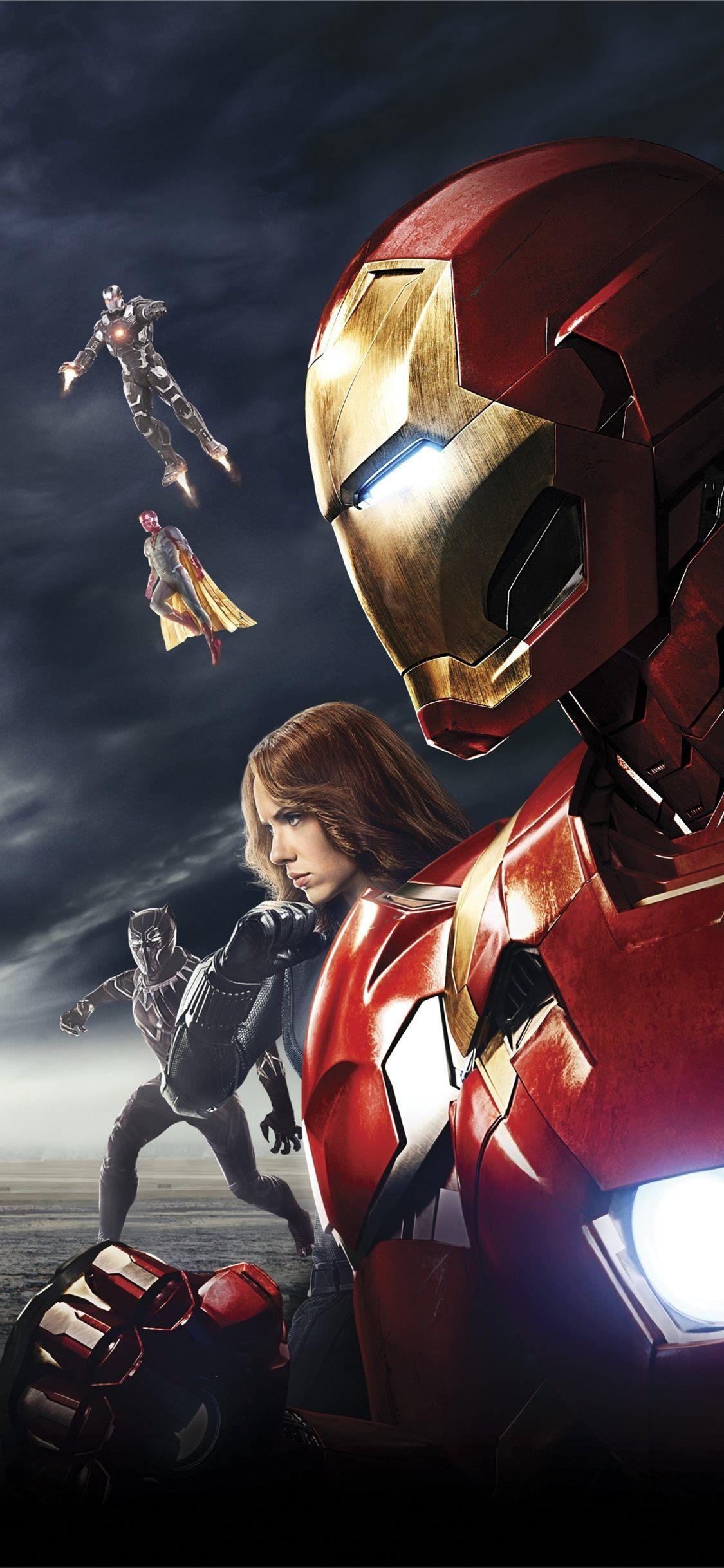 1125x2436 captain america civil war heroes 5k iPhone X Wallpaper Free Download