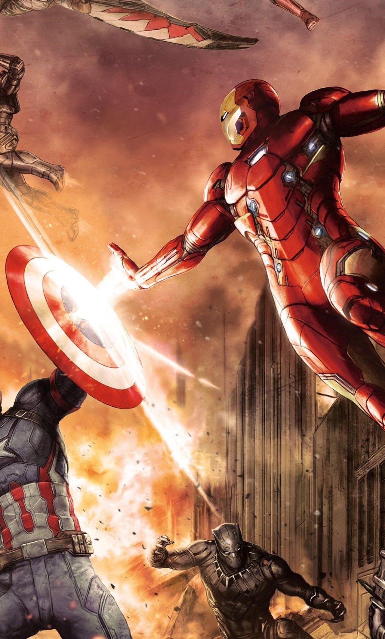 1280x2120 Captain America Civil War Comic iPhone HD 4k