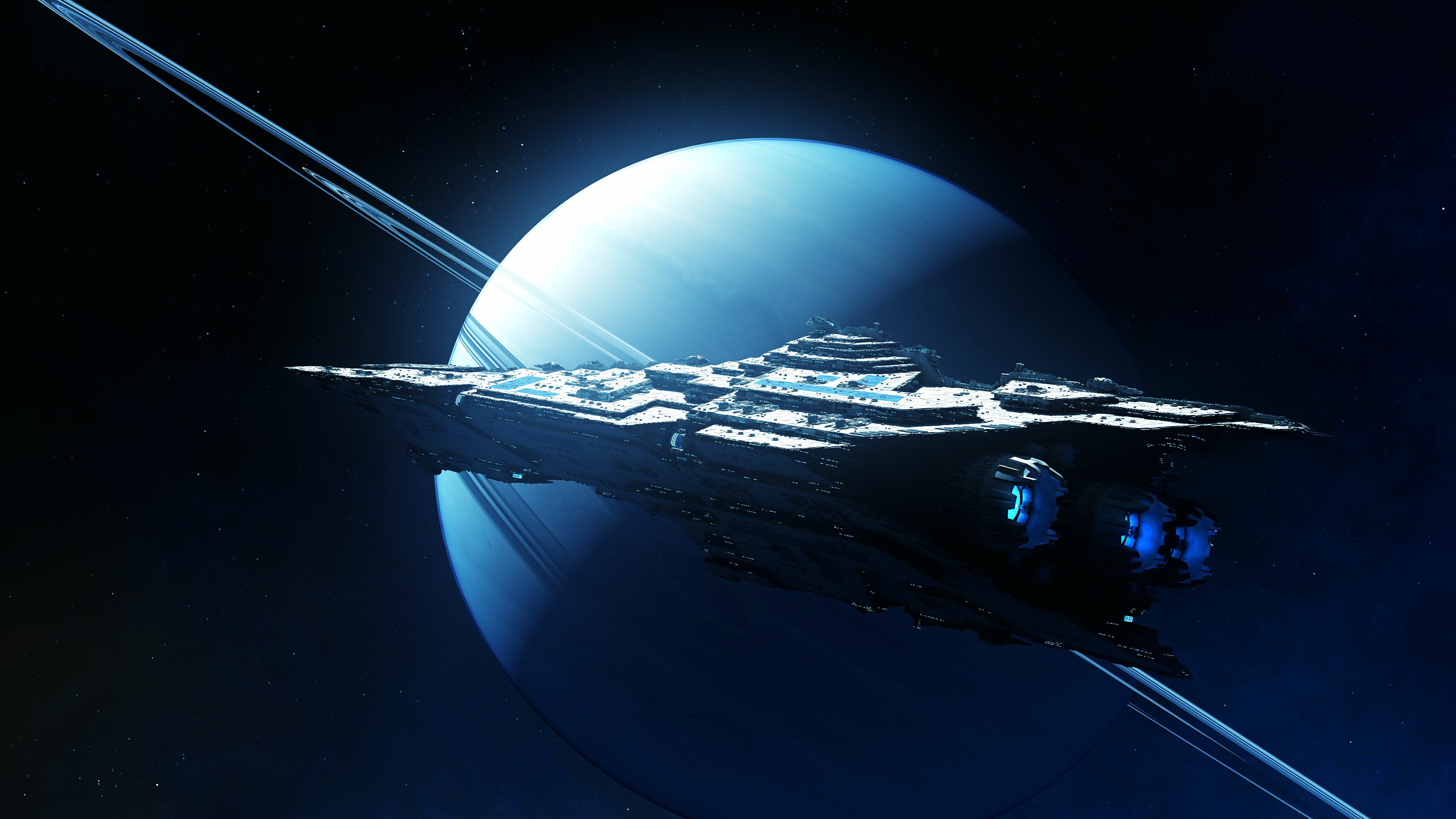 3840x2160 Spaceship Wallpaper