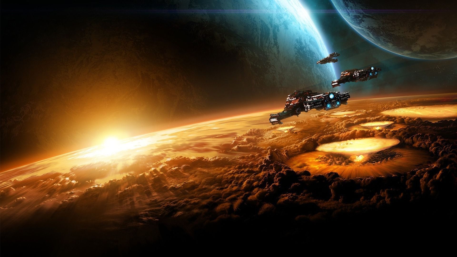 1920x1080 Spaceship Awesome Cool Digital Galaxy Planet Sci Fi Of Sirius