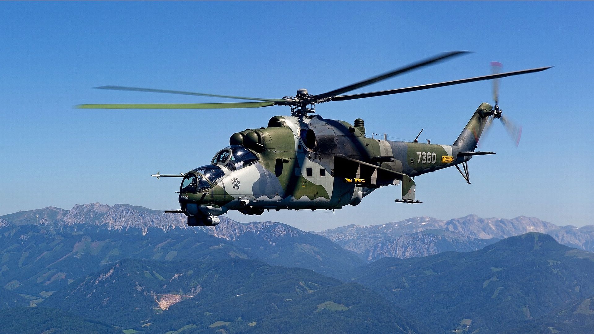 1920x1080 Wallpaper Mountains, Crocodile, Helicopter, Mi Hind, Transport Combat For Mobile And Desktop, Section авиация, Resolution 1920x1080