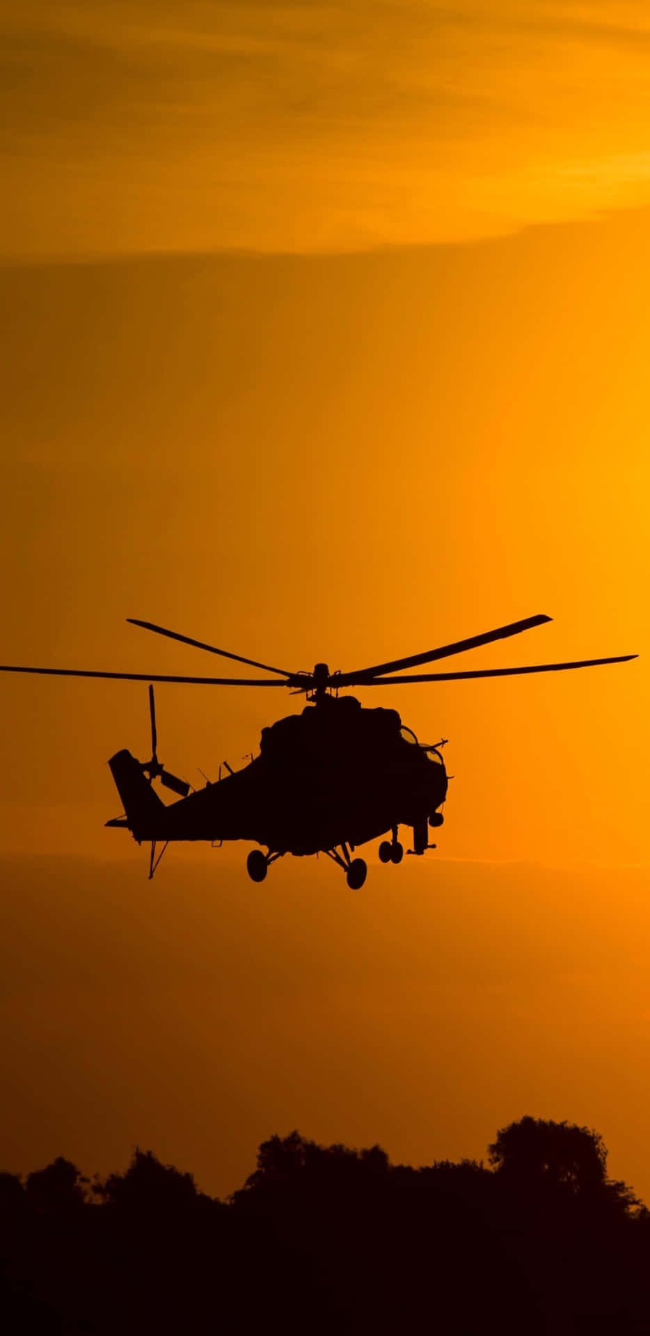 934x1920 Download Pixel 3xl Helicopters Background Mil Mi 24 Going To A Sunset