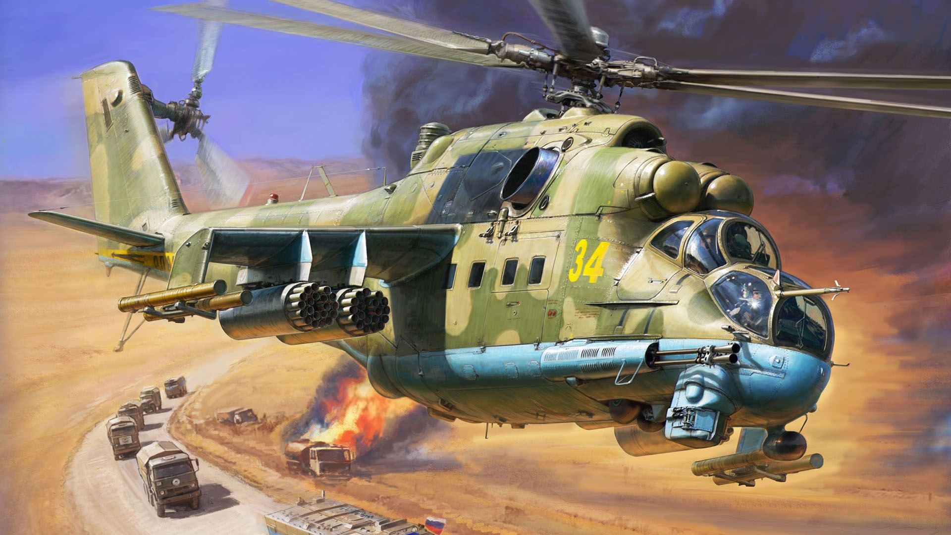 1920x1080 Wallpaper Crocodile, Hind, Mi 24P, Russian Attack Helicopter, OKB M. L. Mil., Mi 24 Gun GSH 30K For Mobile And Desktop, Section авиация, Resolution 1920x1080