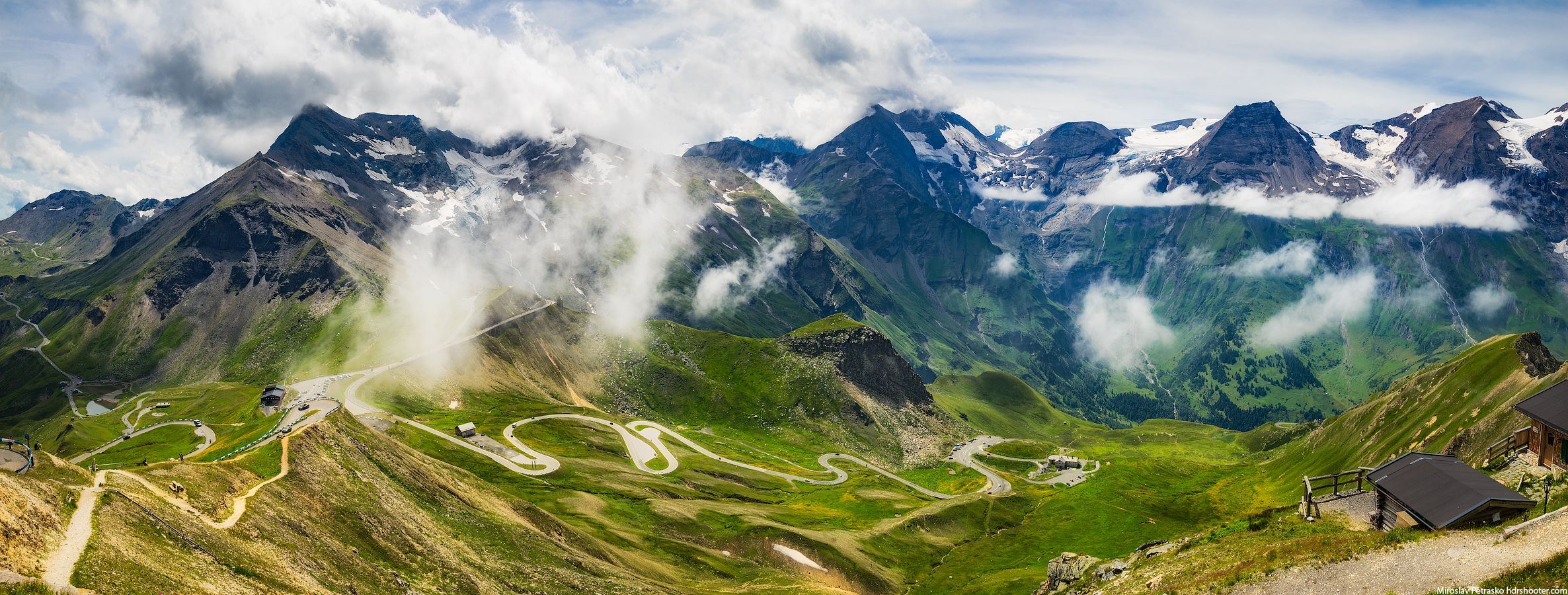 2372x900 High up in the Alps, Grossglockner road, Austria