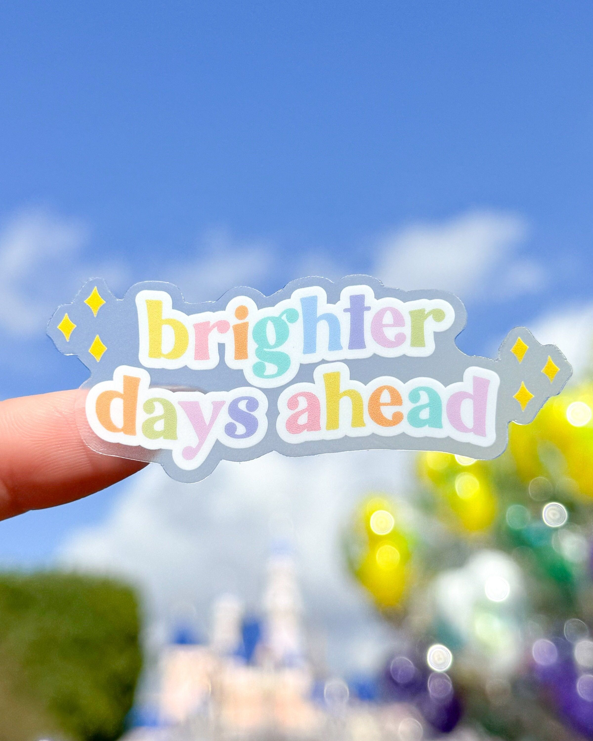 2400x3000 Pegatina transparente de Disney para portátil Brighter Days Ahead/ Pegatina de positividad pastel mágica y feliz para teléfono celular México