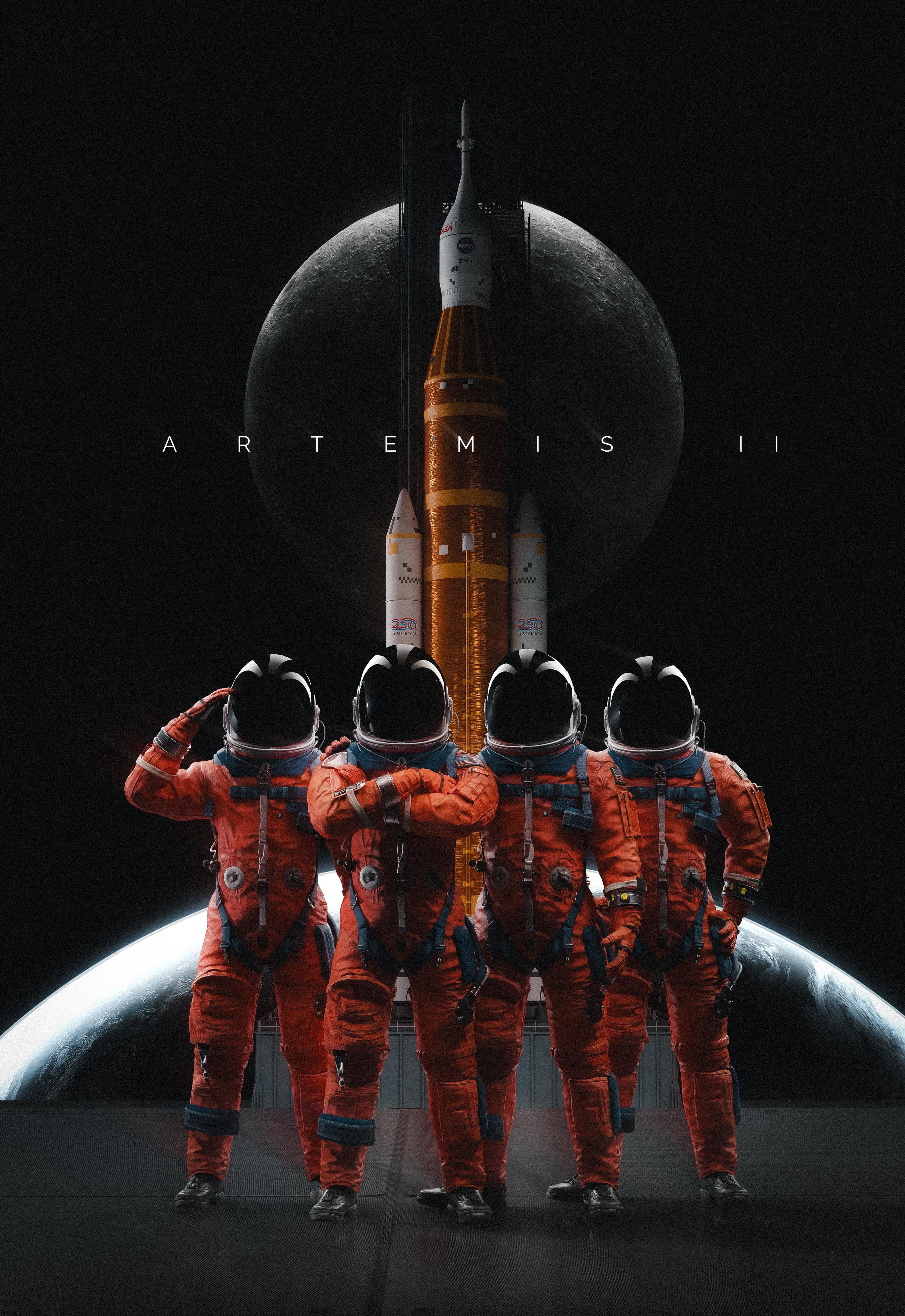 3018x4388 Artemis II art - [OC], 3D, 2026