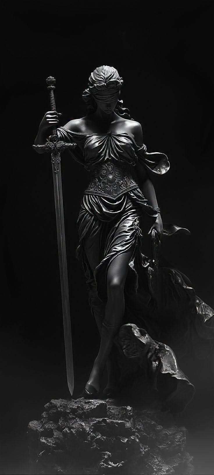 736x1632 Free HD Statue In Wallpaper