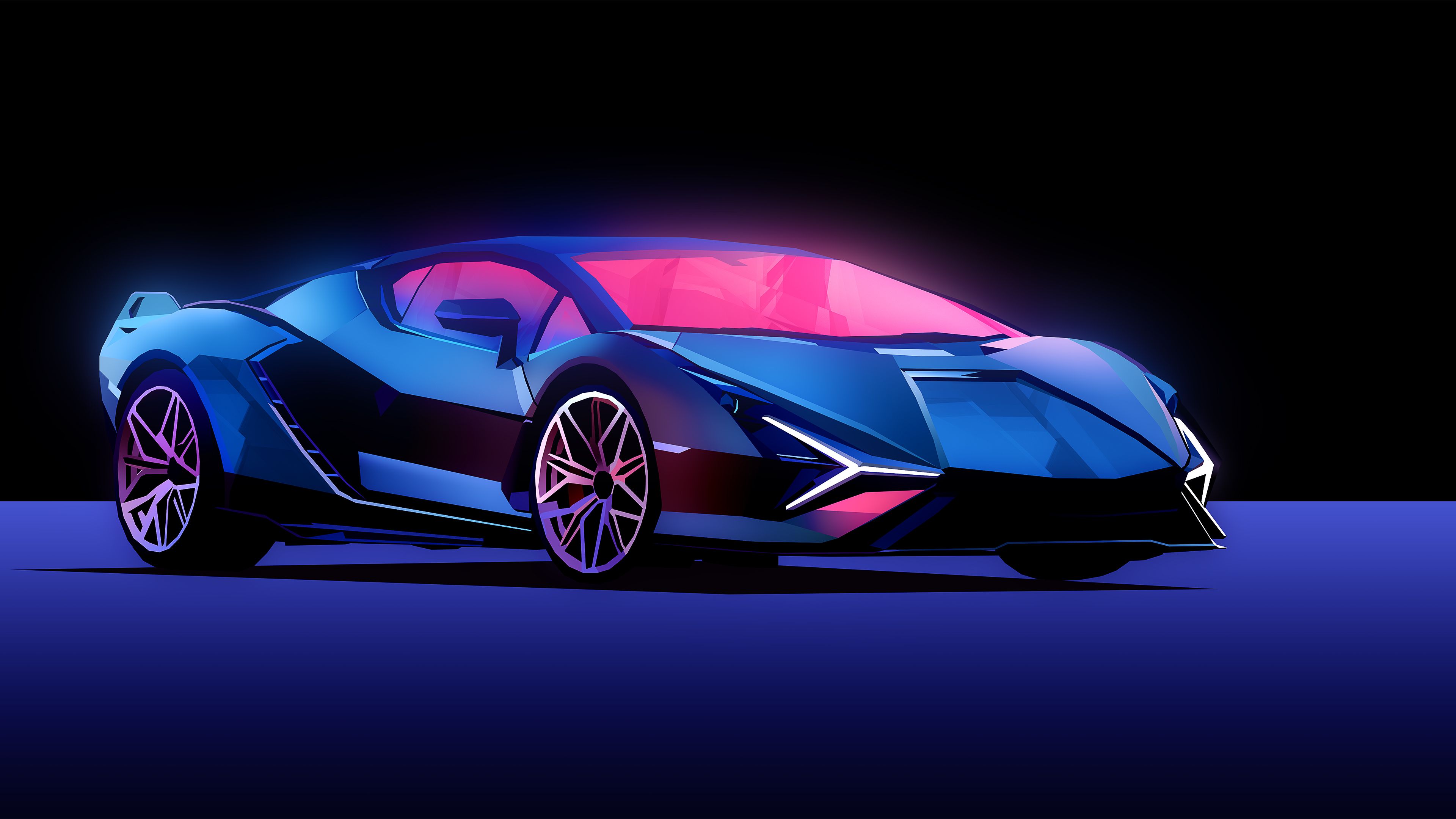 3840x2160 Lamborghini Sián FKP 37 Wallpaper 4K, Neon, AMOLED
