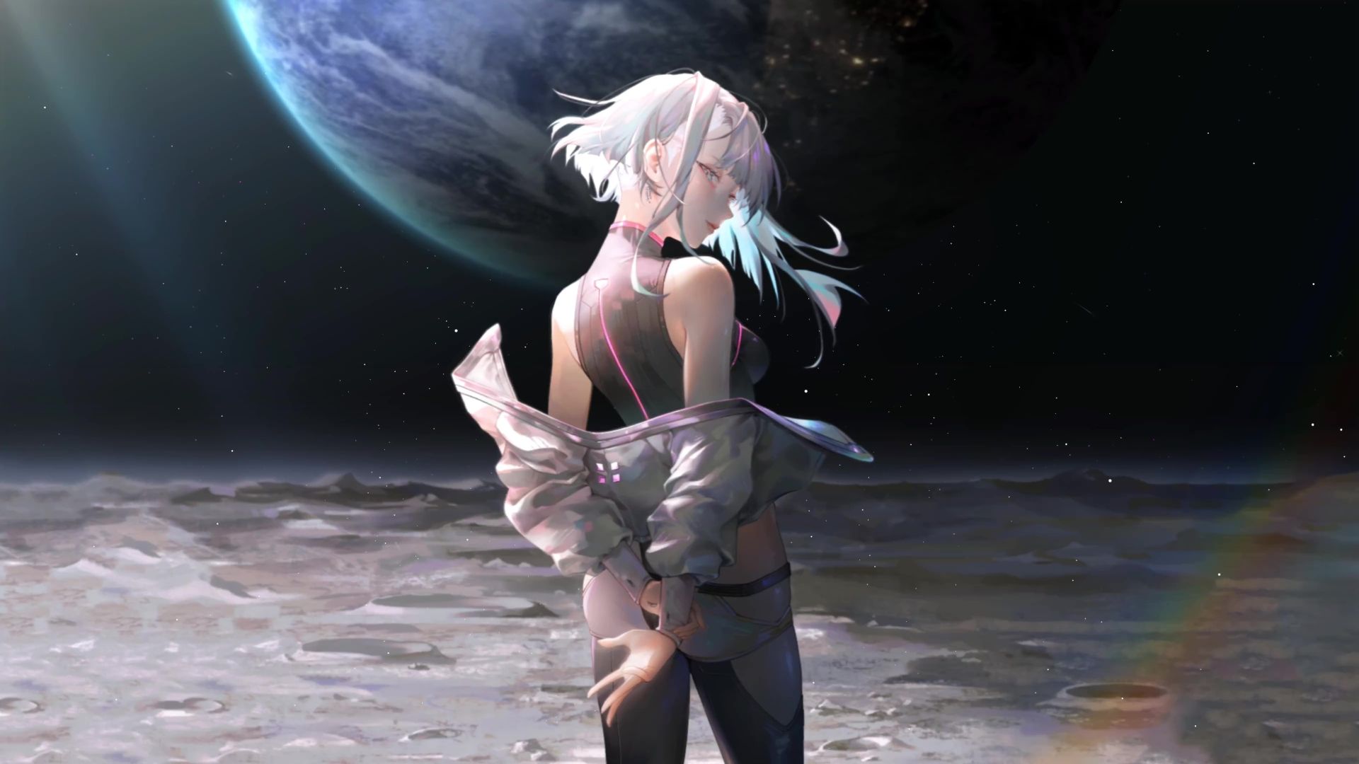 1920x1080 Lucyna On The Moon Cyberpunk Edgerunners Live Wallpaper