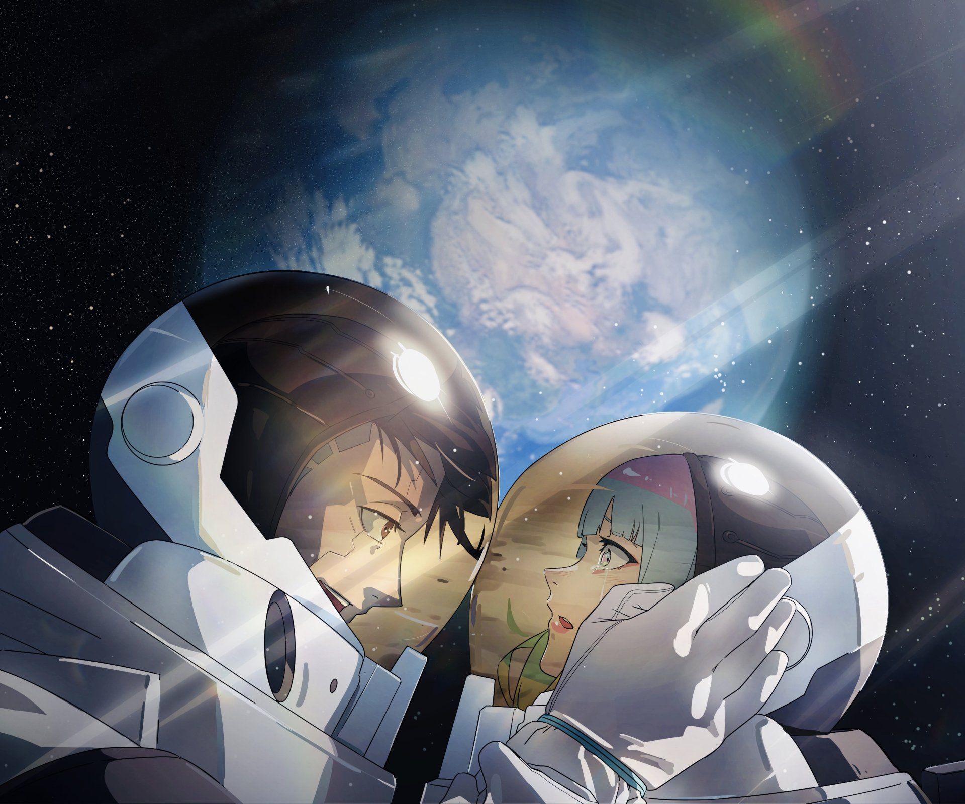 1920x1600 Cyberpunk Edgerunners: David & Lucy's Cosmic Connection HD Wallpaper