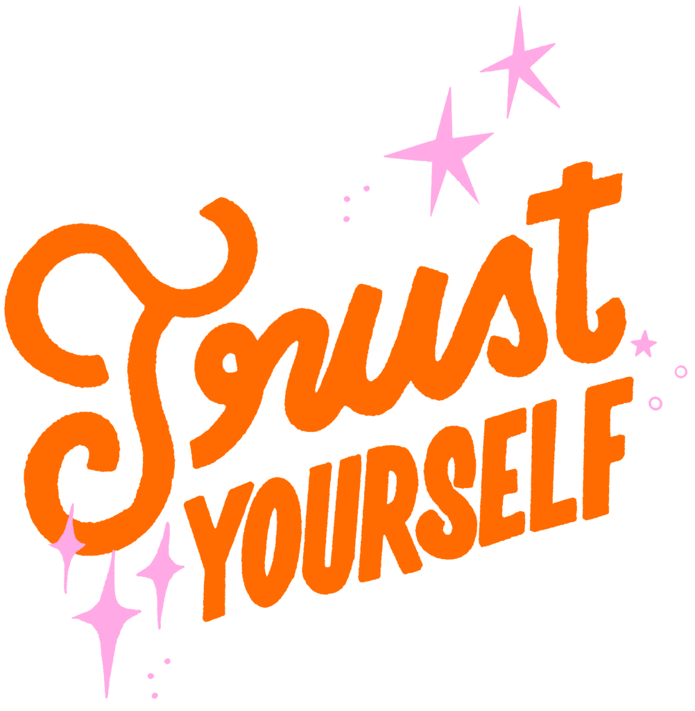 1002x1024 TRUST YOURSELF By IndySign Printed By DenimINK On Hand Crafted Denim Jackets And Other Denim Products