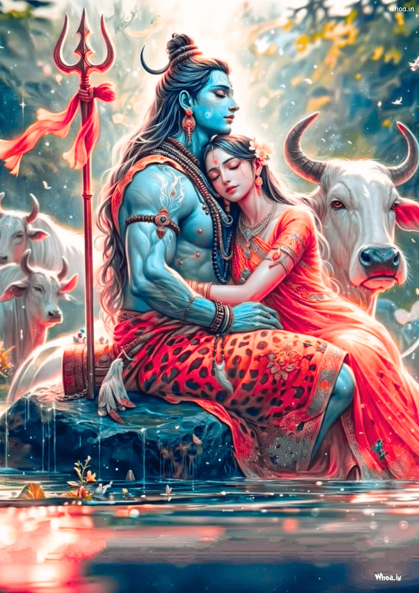 1414x2000 Lord Shiva Parvati Romantic Photo Cute Wallpaper Lord Shiv