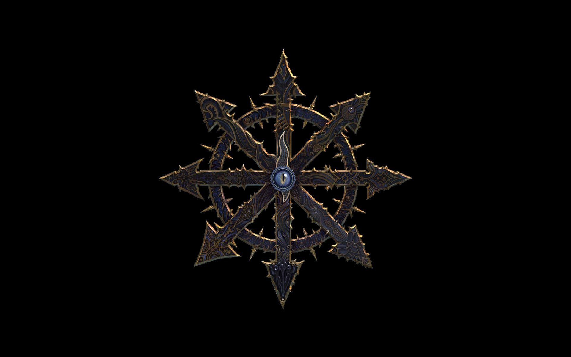 1920x1200 HD Wallpaper: Warhammer Chaos Symbolx1200