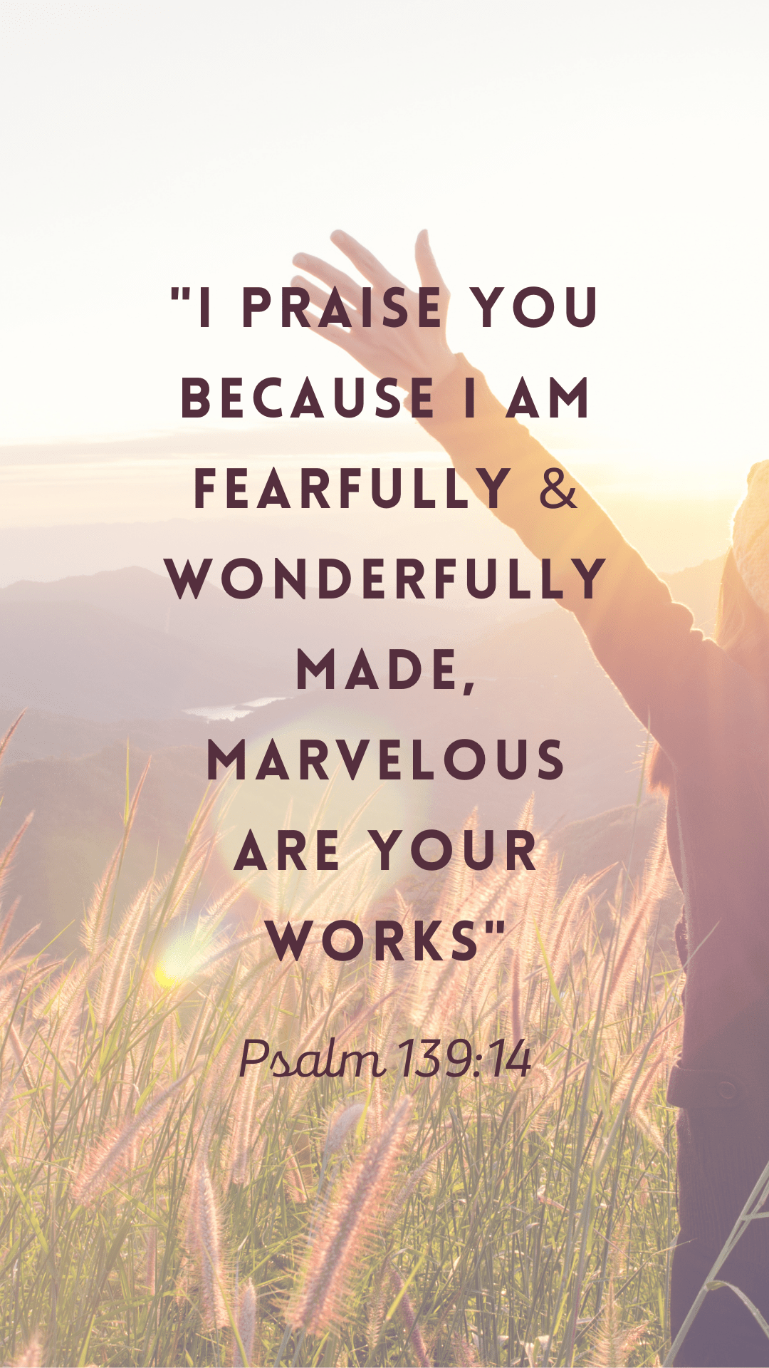 1080x1920 Psalm 139:14 Wallpaper Download. Free Bible Verse iPhone Laptop