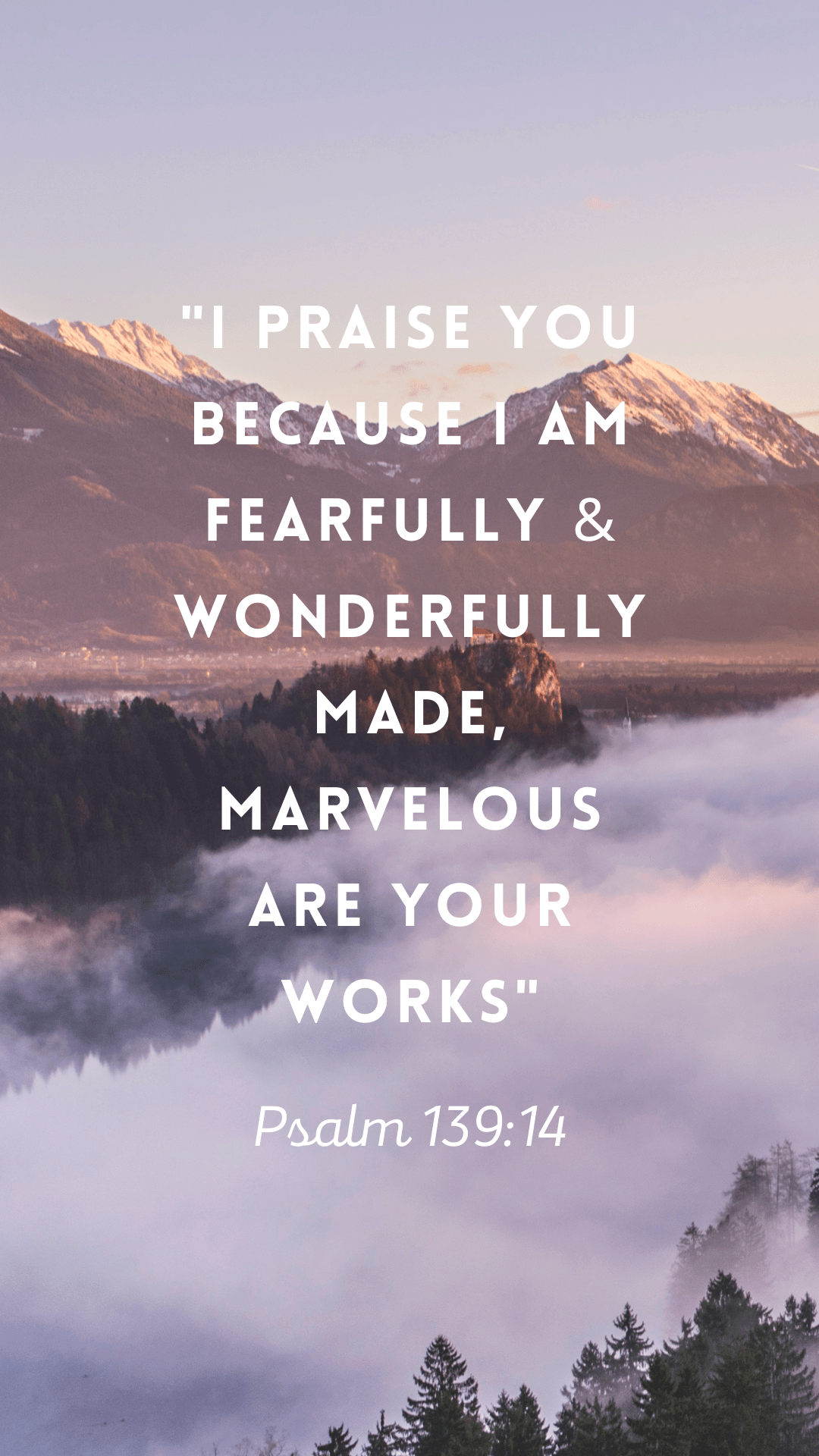 1080x1920 Psalm 139:14 Wallpaper Download. Free Bible Verse iPhone Laptop