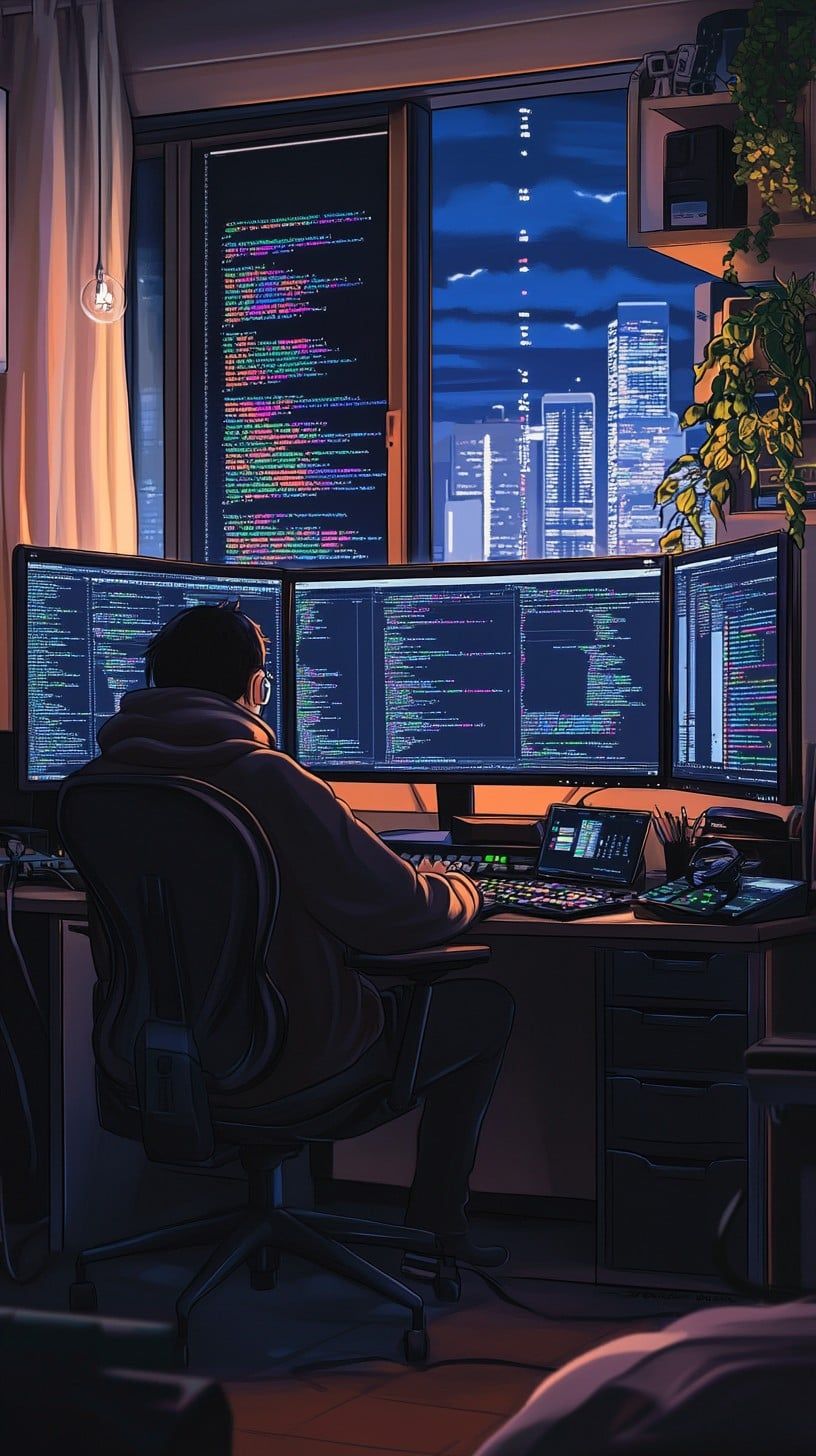 816x1456 Free Cozy coding setup Image, Programmer, Computer