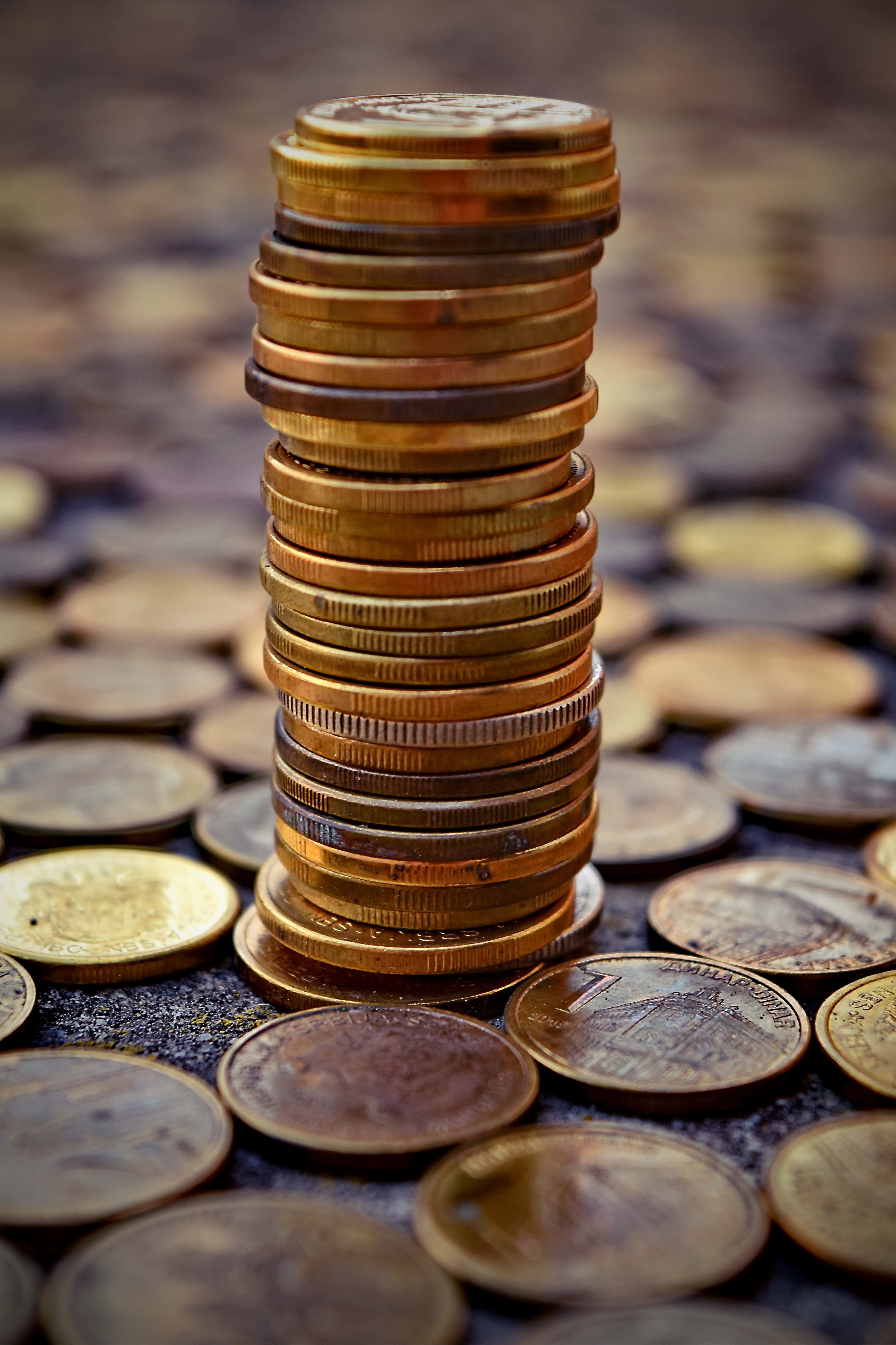 4000x6000 Free picture: coins, metal, stacks, money, rich, fortune, penny, investment, economic growth, cash