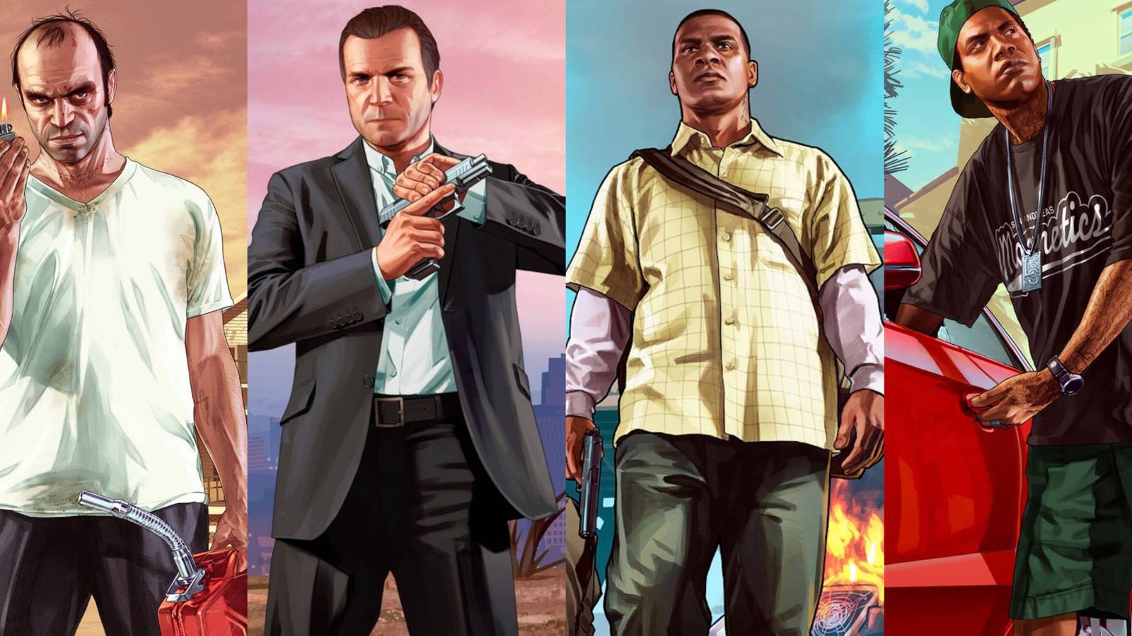 1600x900 GTA 5: Every Main Character's Age, Height, And Birthday