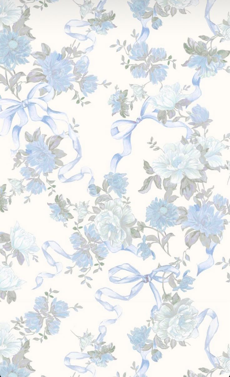 736x1204 iPhone. Blue floral wallpaper, Bow wallpaper, Baby blue wallpaper
